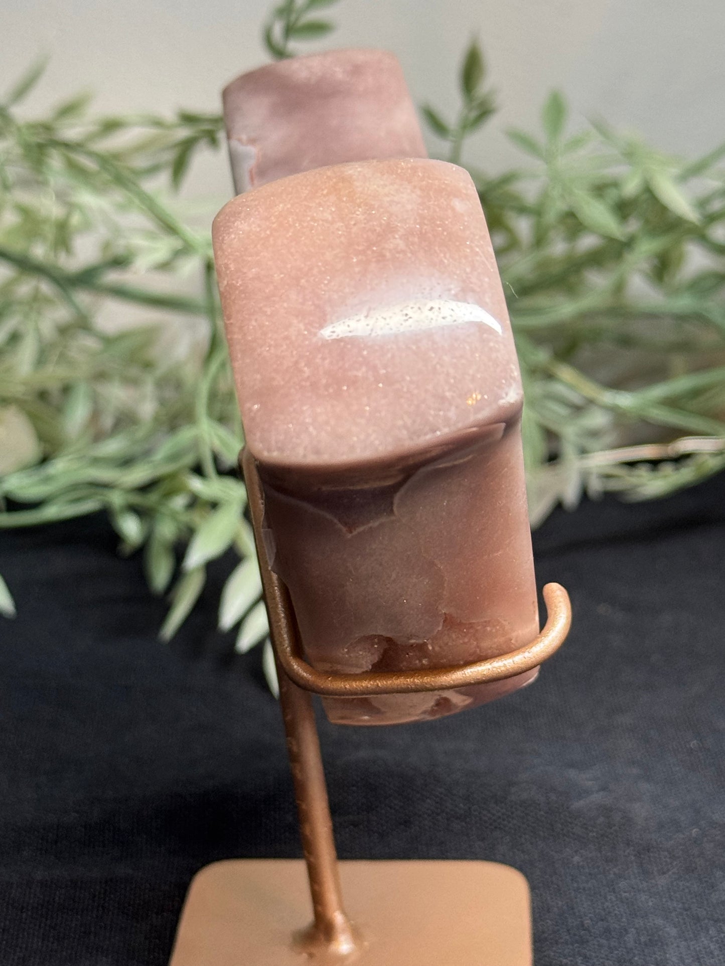 Pink amethyst bird with stand
