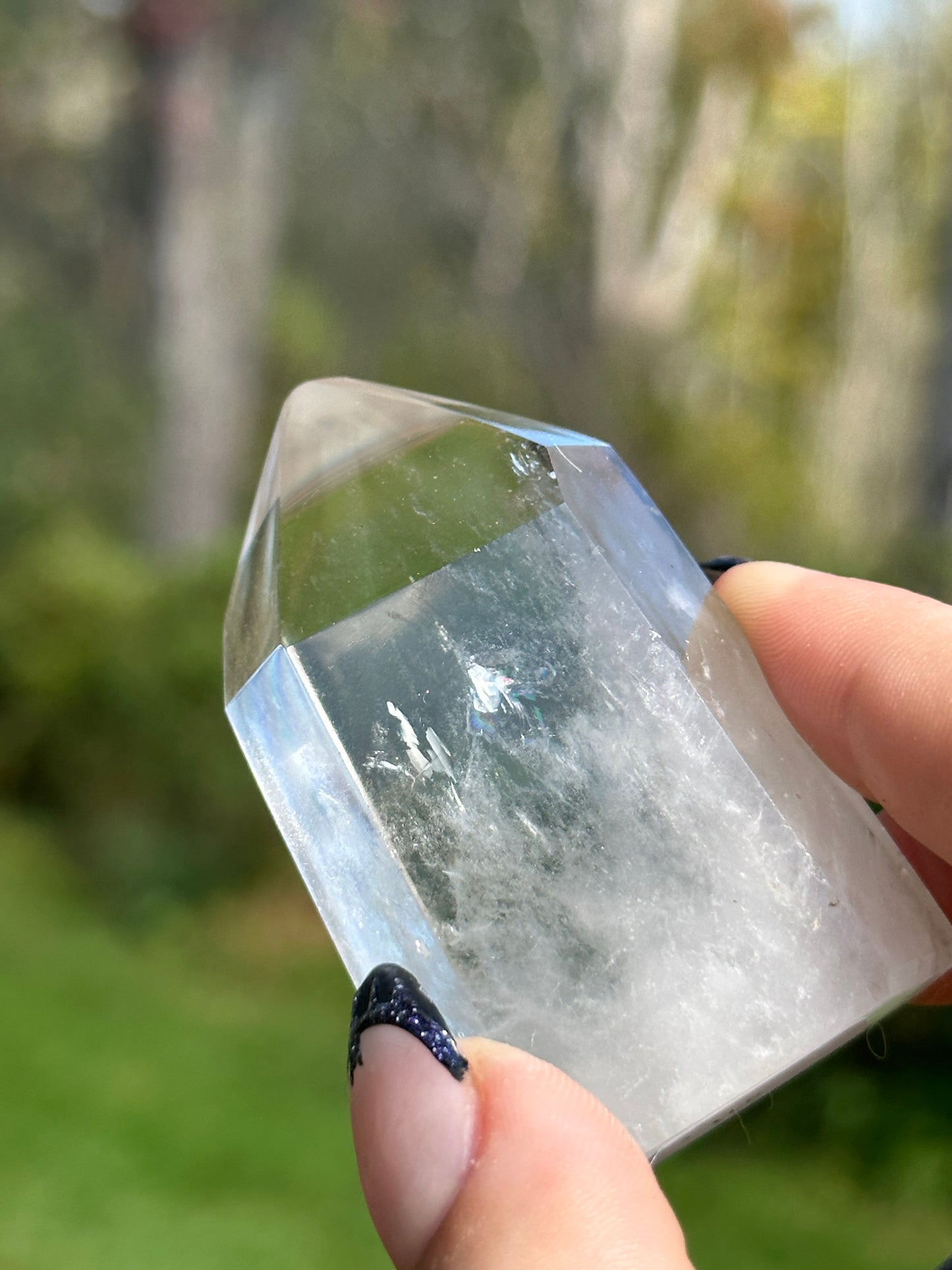 Clear Quartz Tower with Smokey Phantoms
