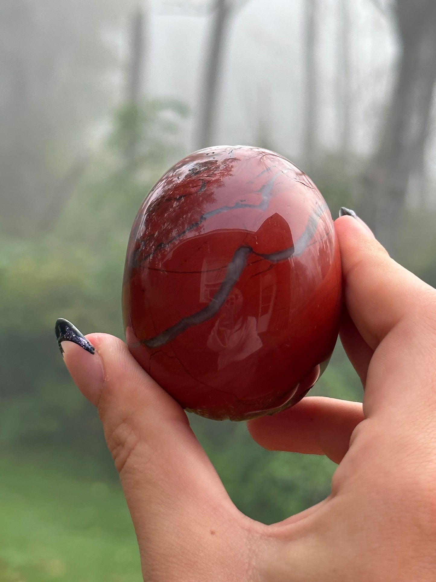 Red Jasper Skull Carving