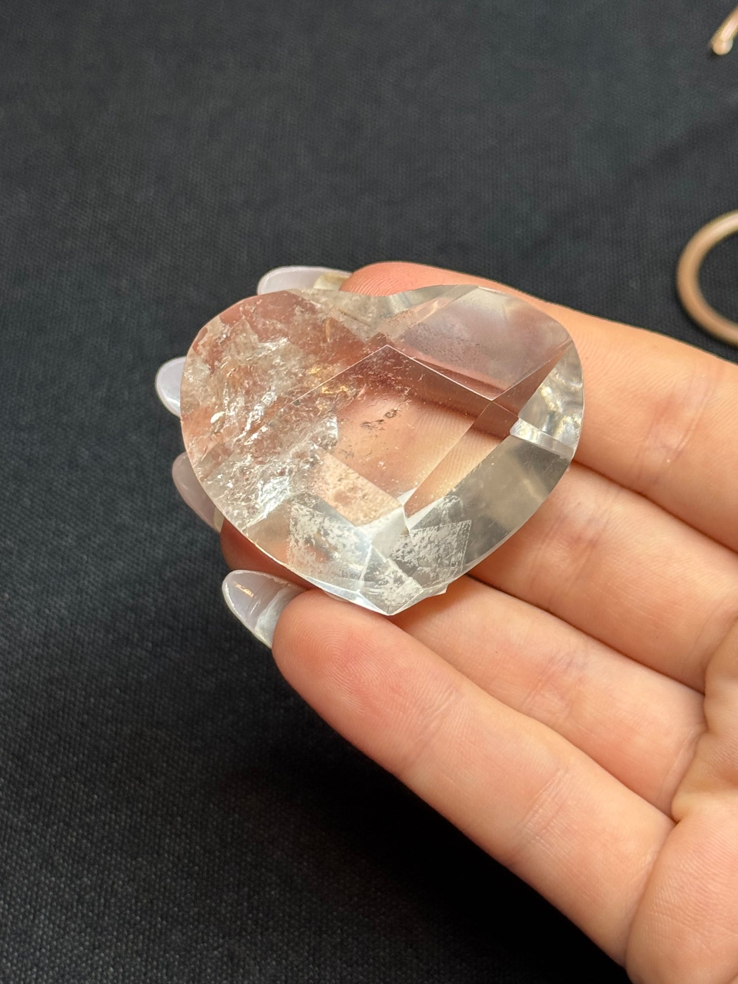 Quartz heart on stand