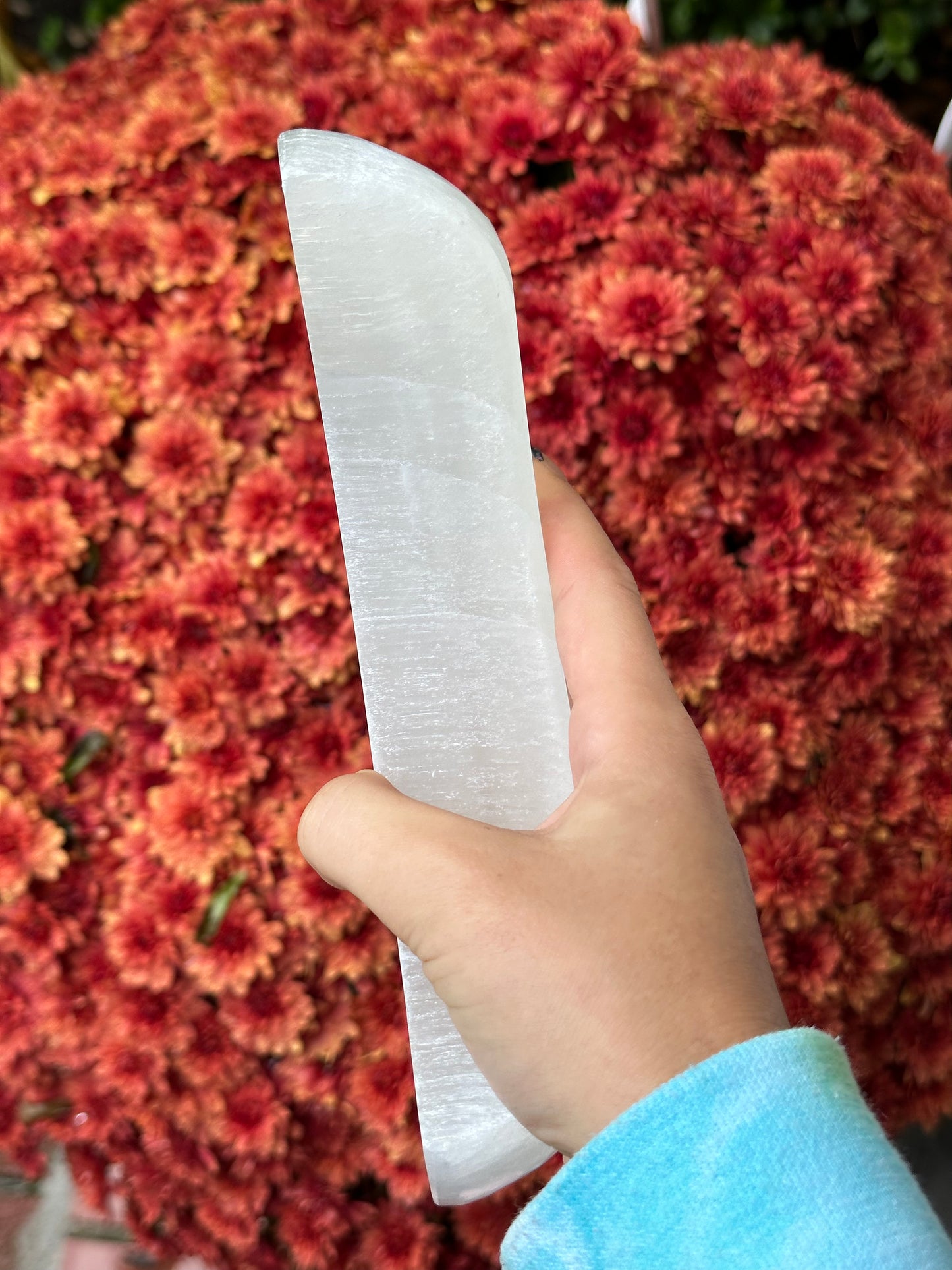 XL satin spar selenite moon bowl
