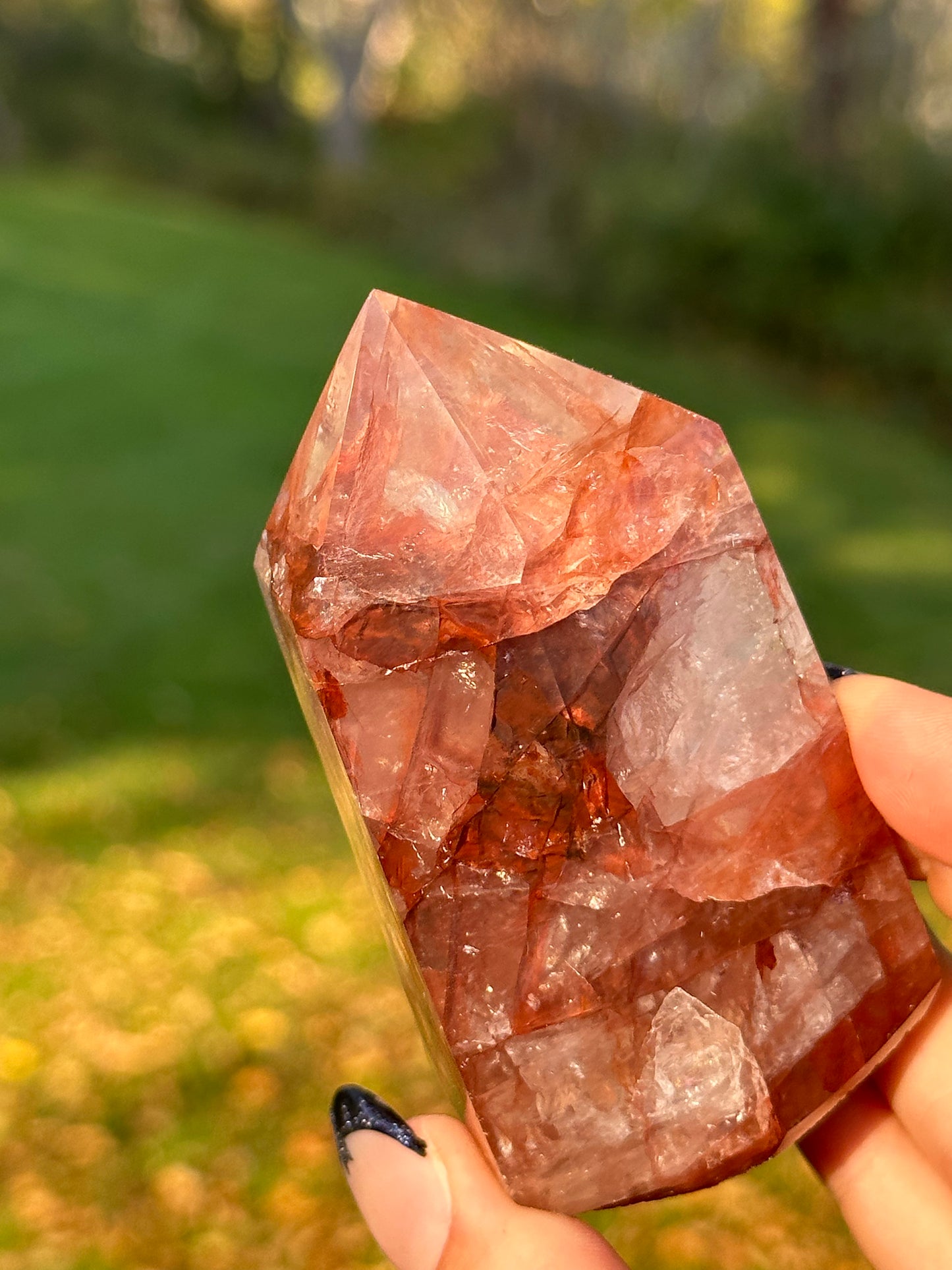 Red Hematite Quartz Tower