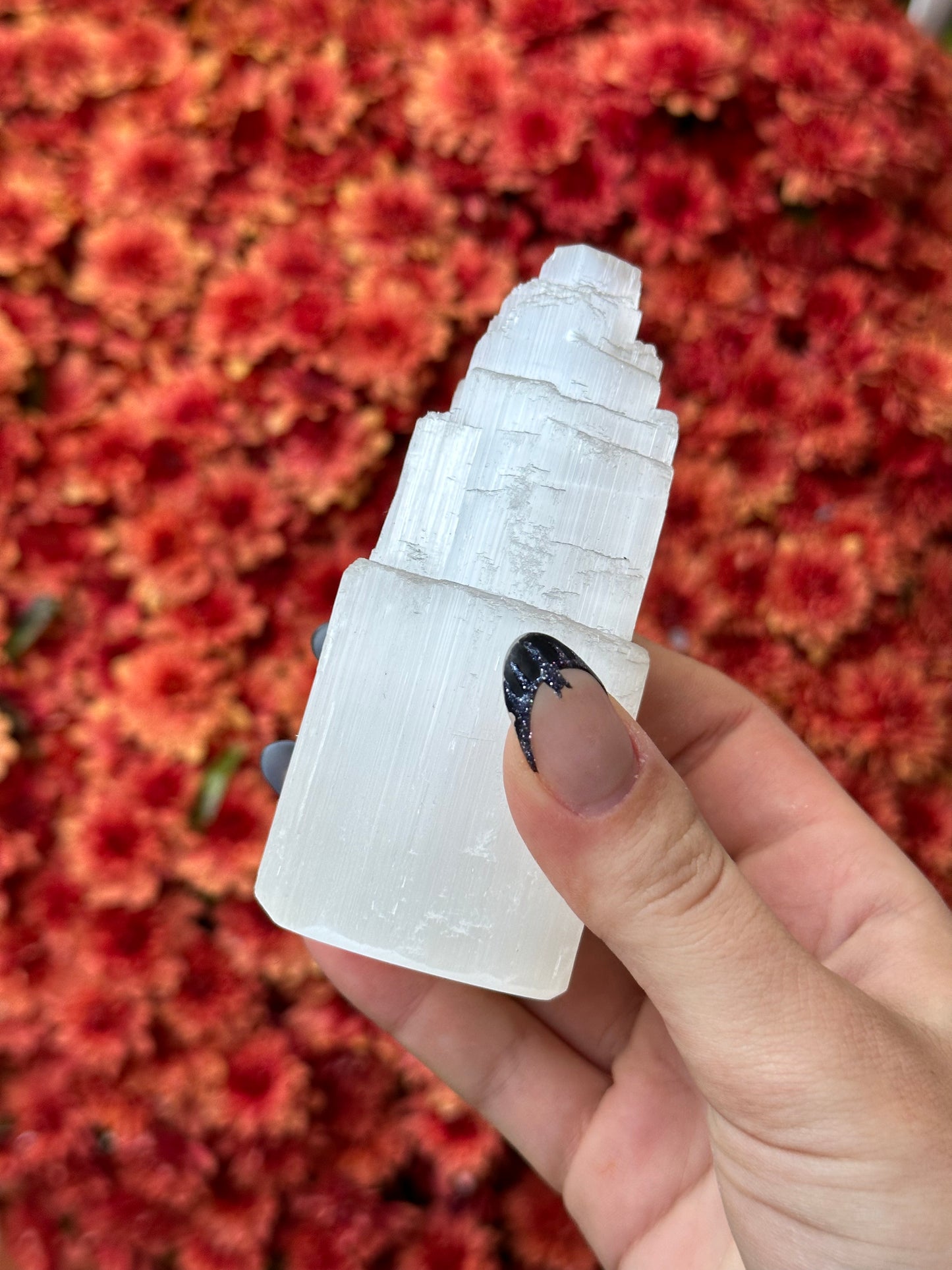 Satin spar selenite tower