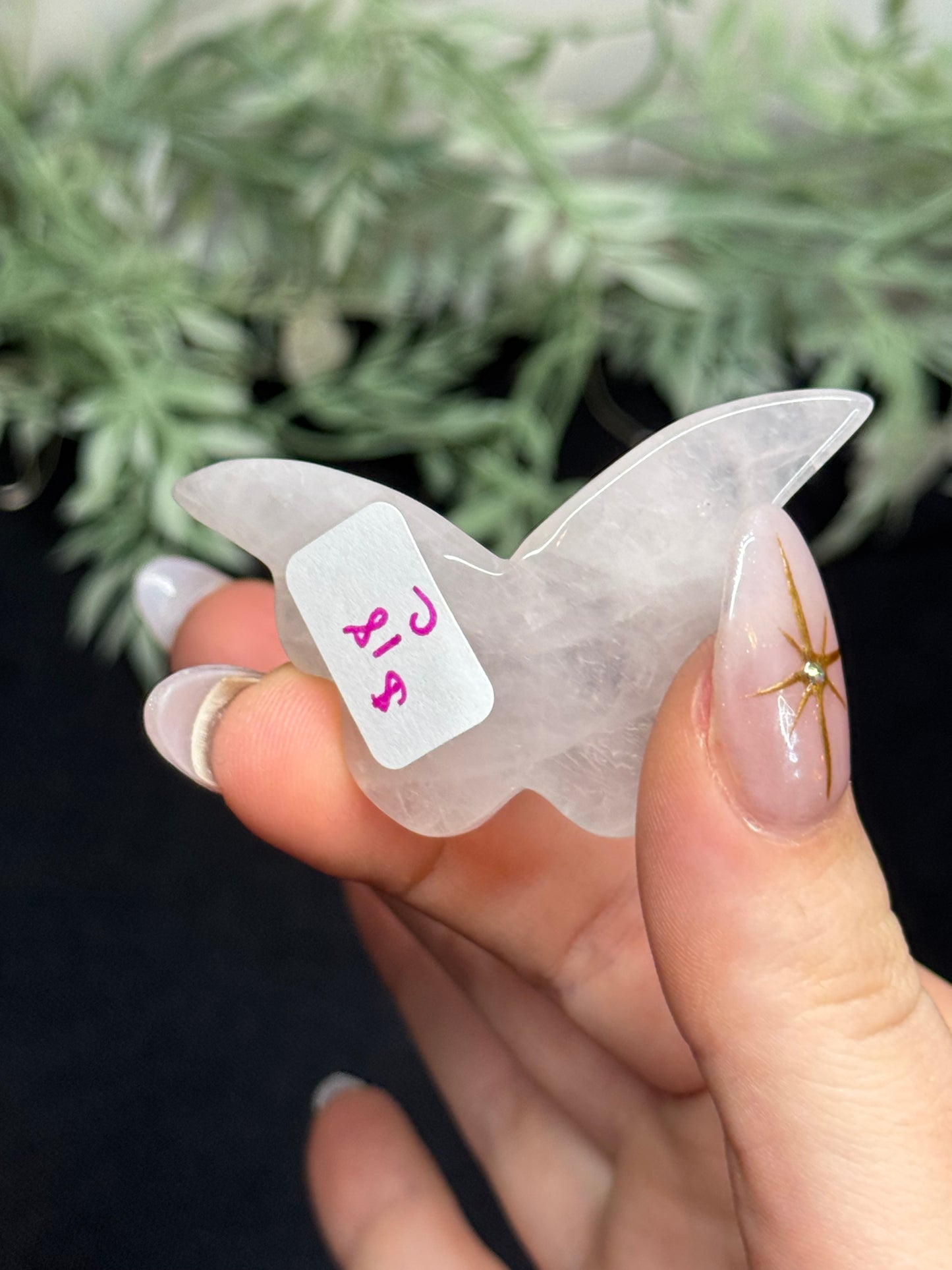 Rose Quartz 3D butterfly - C