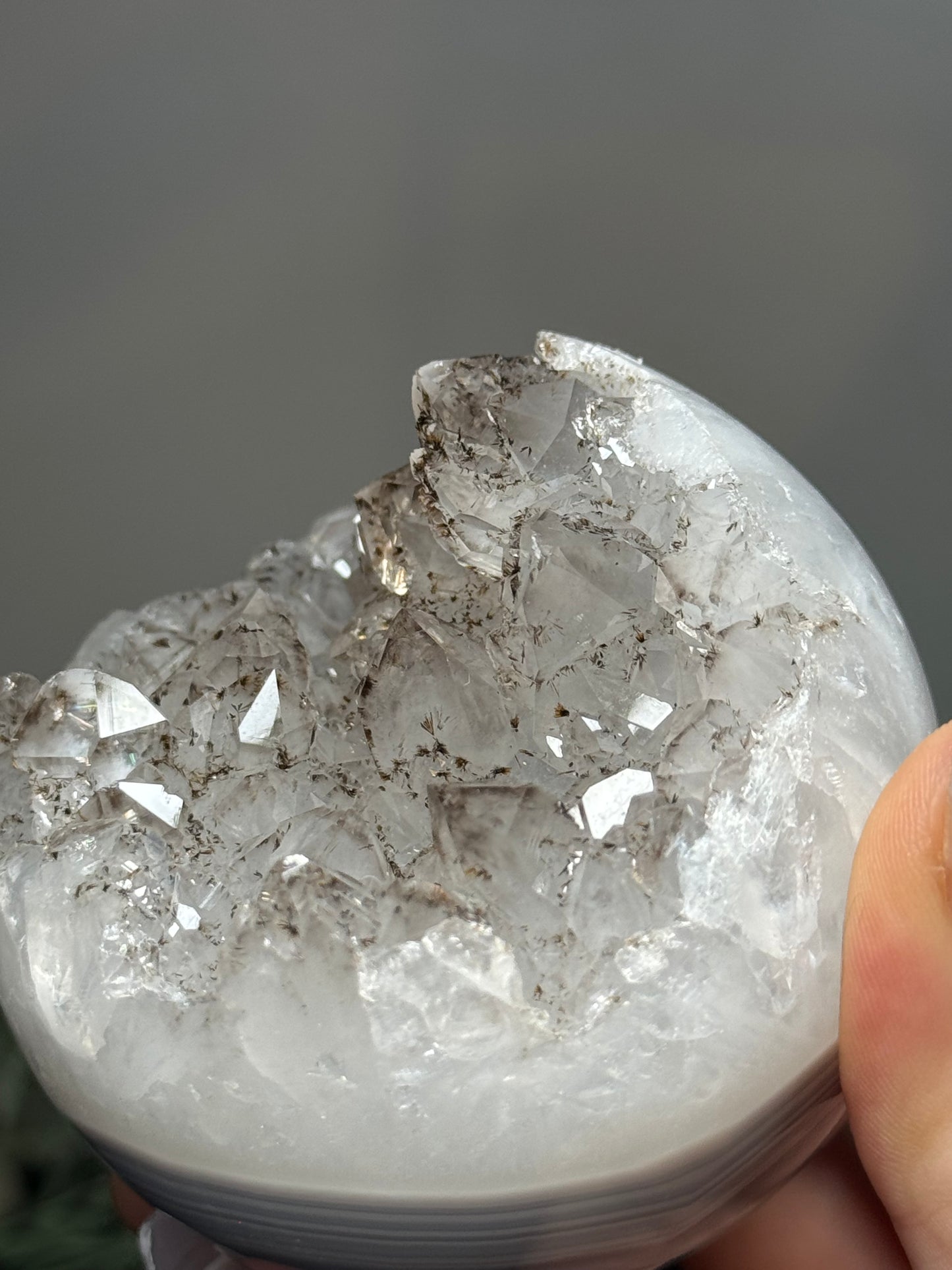 Rutilated agate sphere
