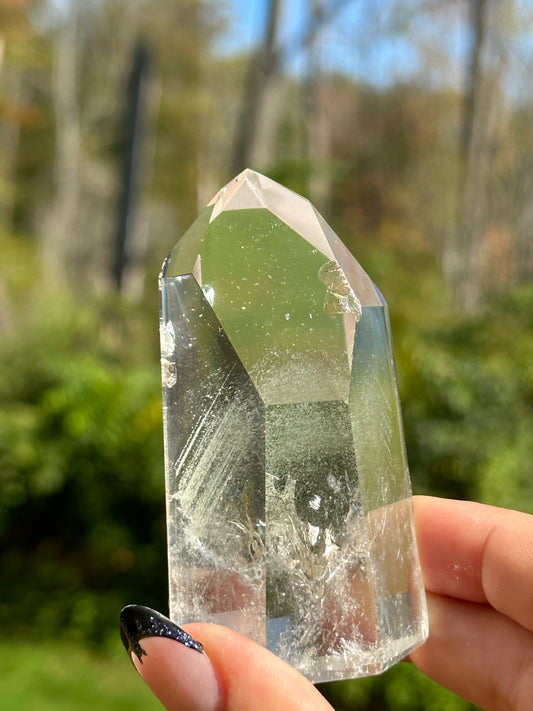 Quartz Tower with green chlorite phantoms