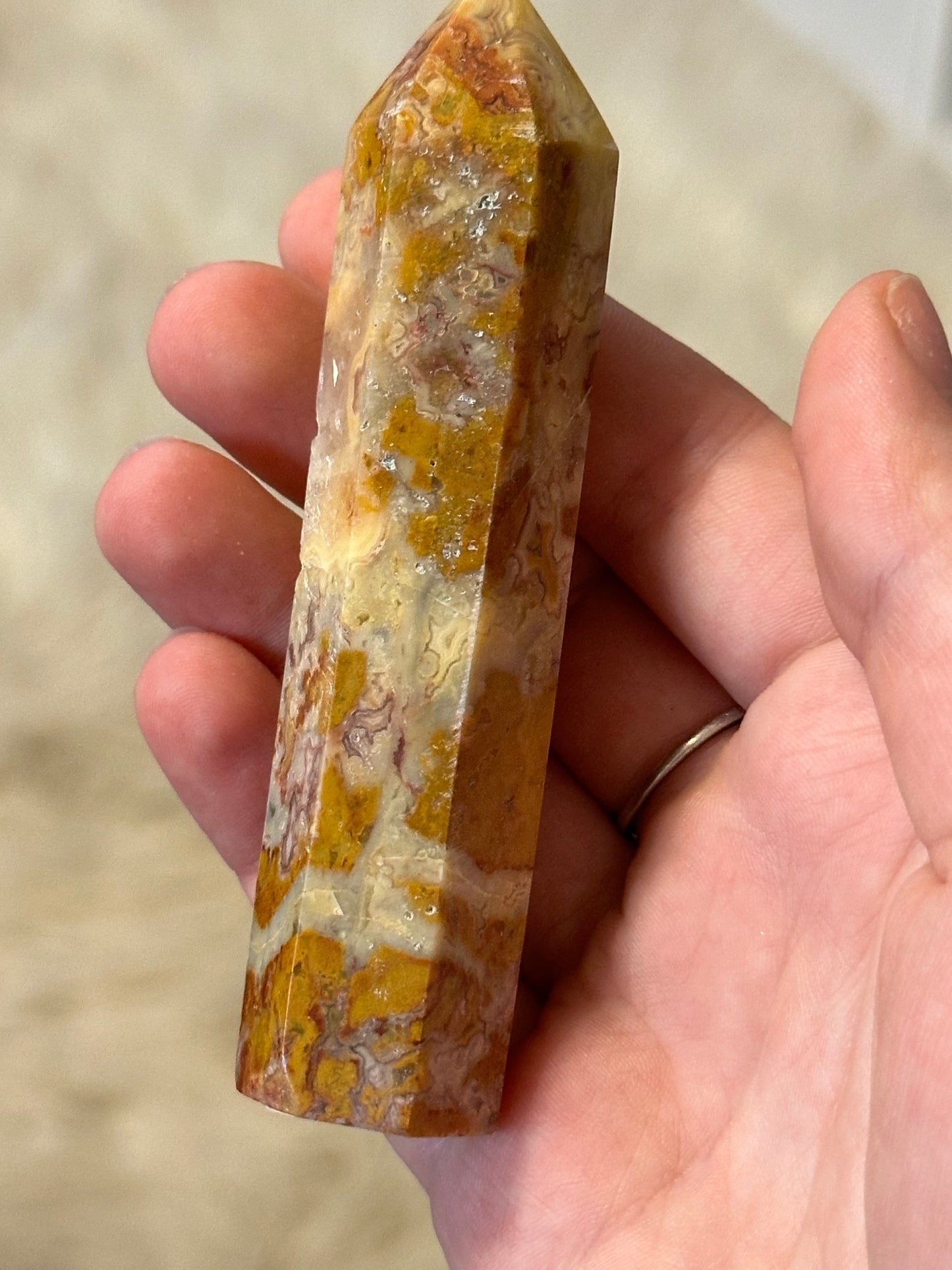Crazy lace agate tower