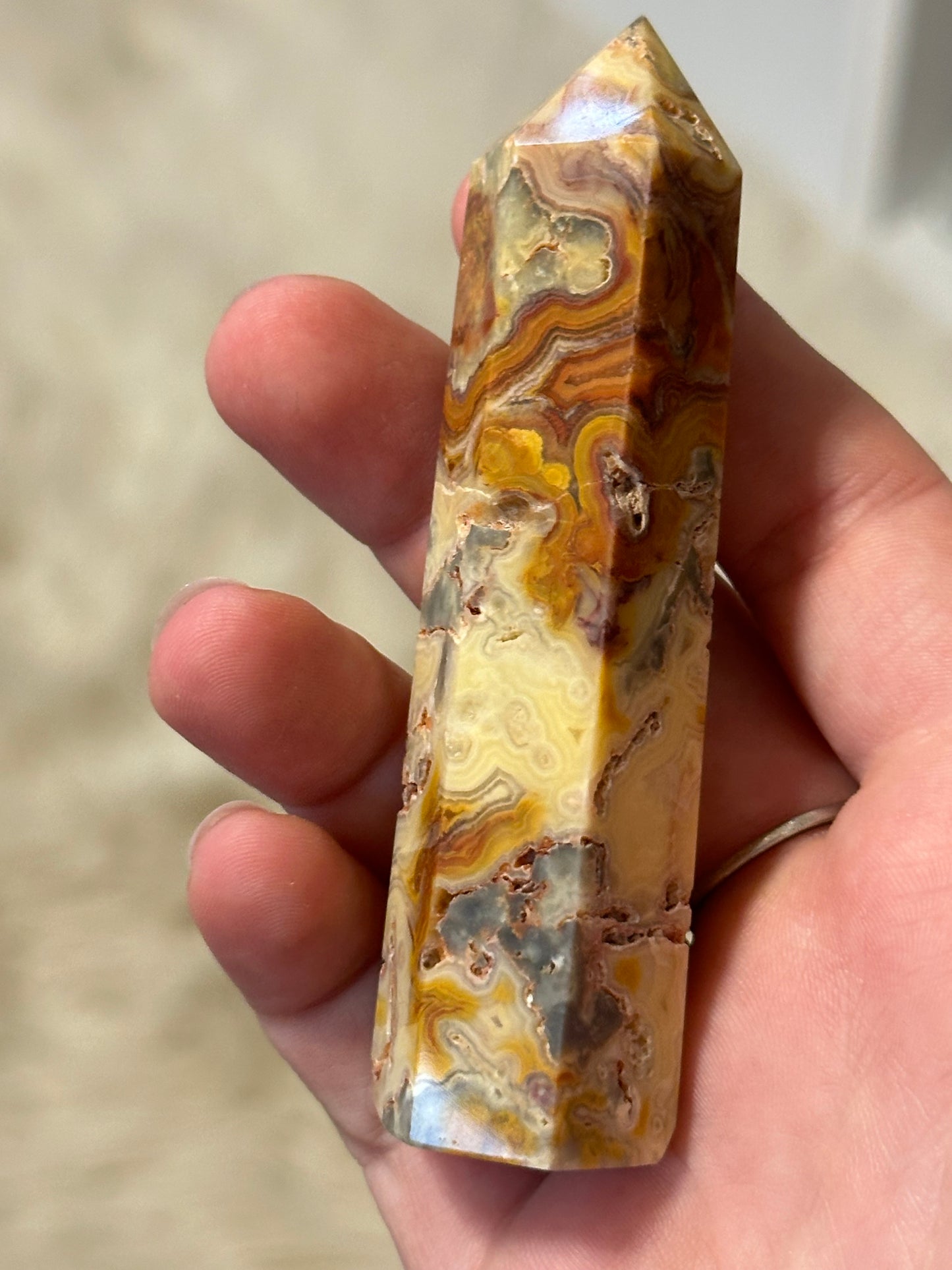 Crazy lace agate tower