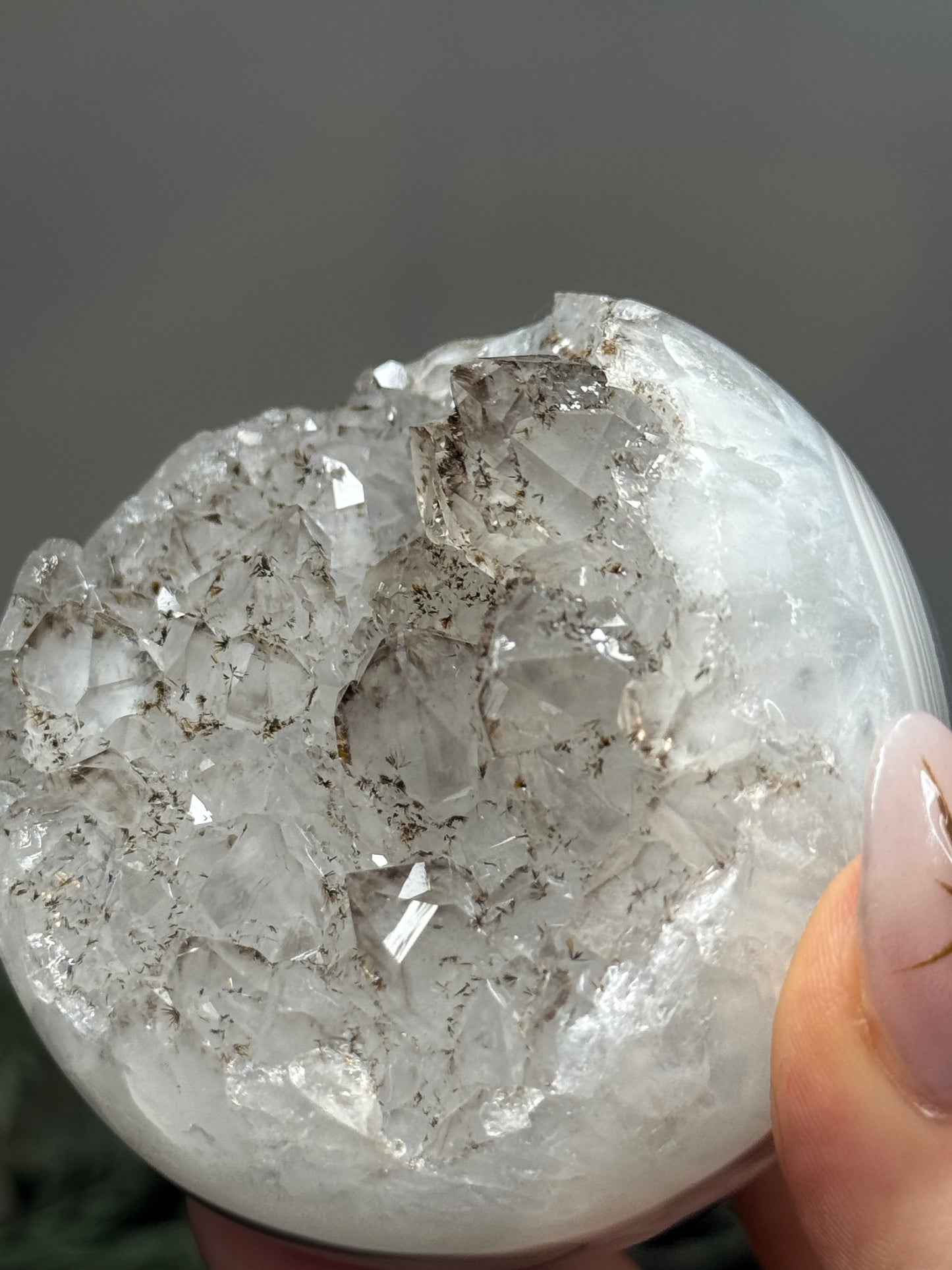 Rutilated agate sphere
