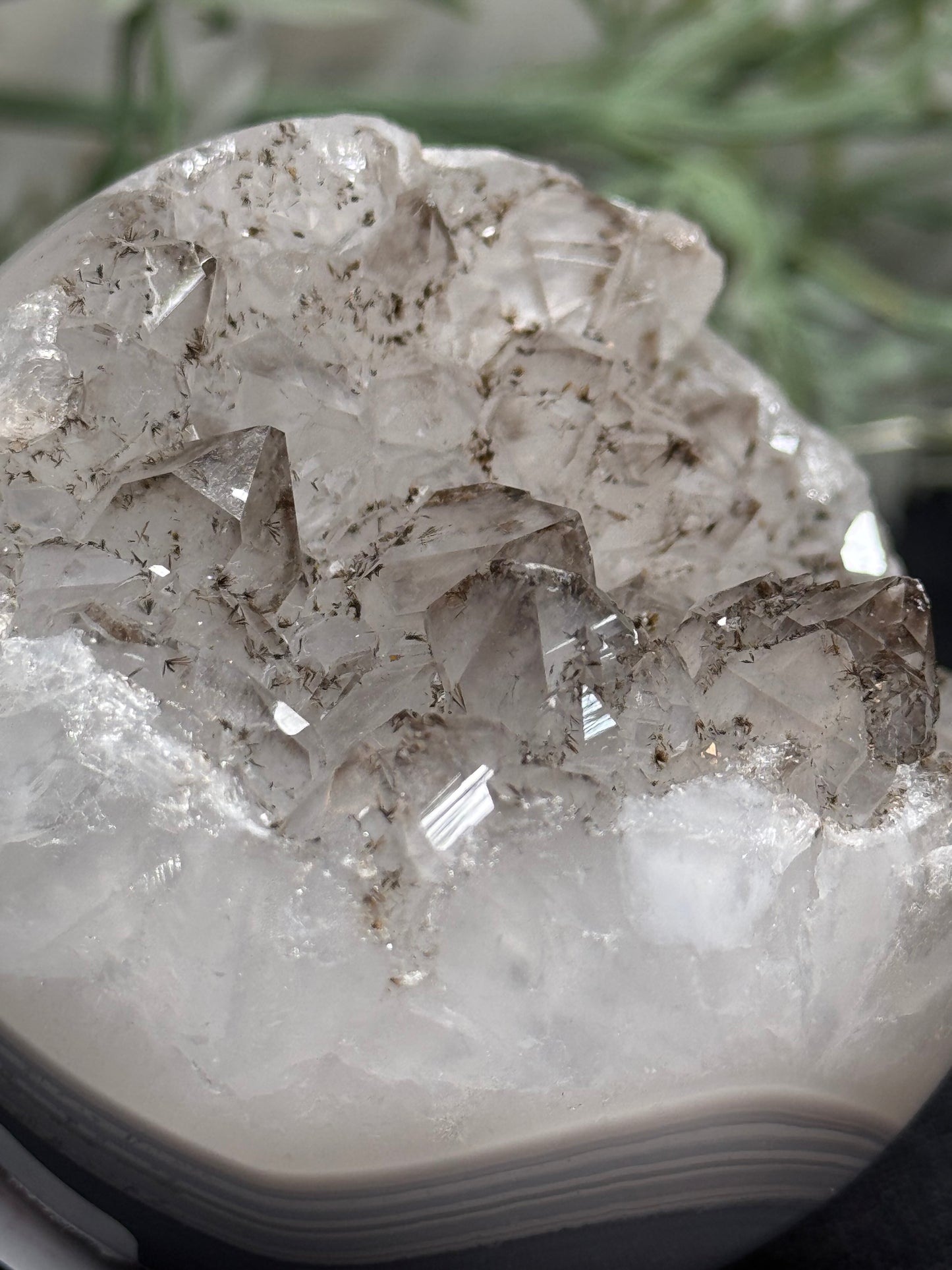 Rutilated agate sphere