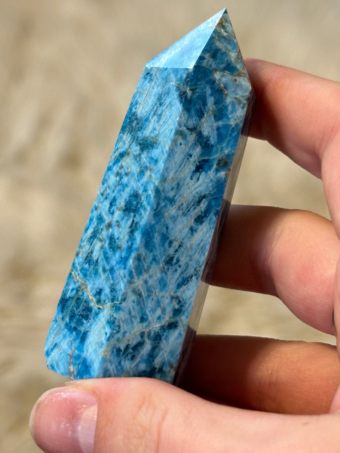 Blue apatite tower E - low color