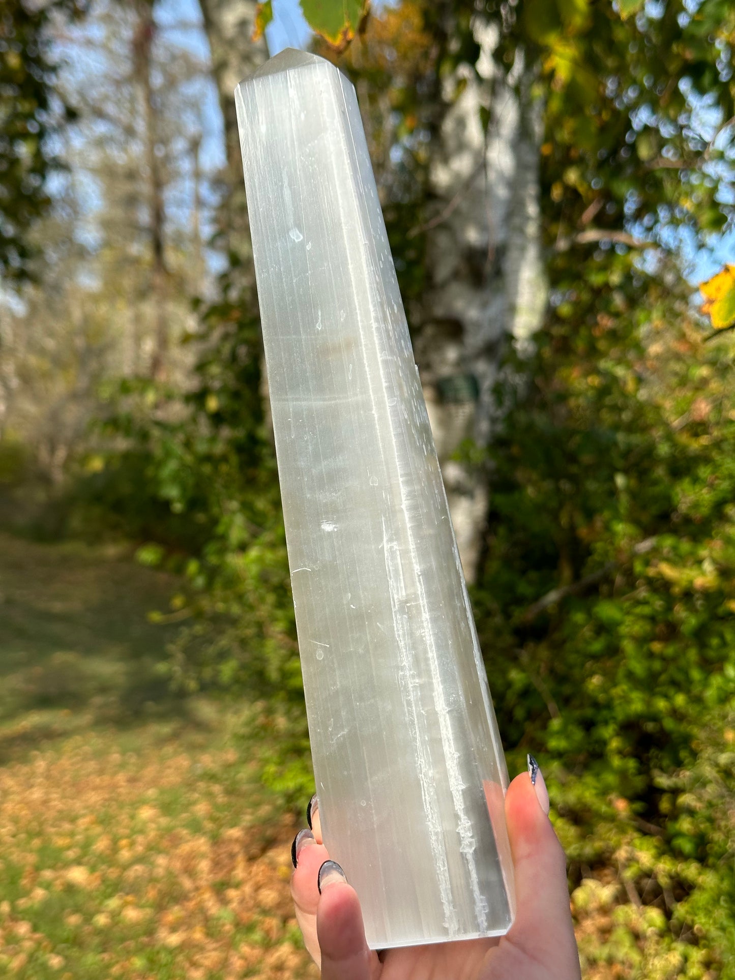 XL Satin Spar Selenite Chakra Tower