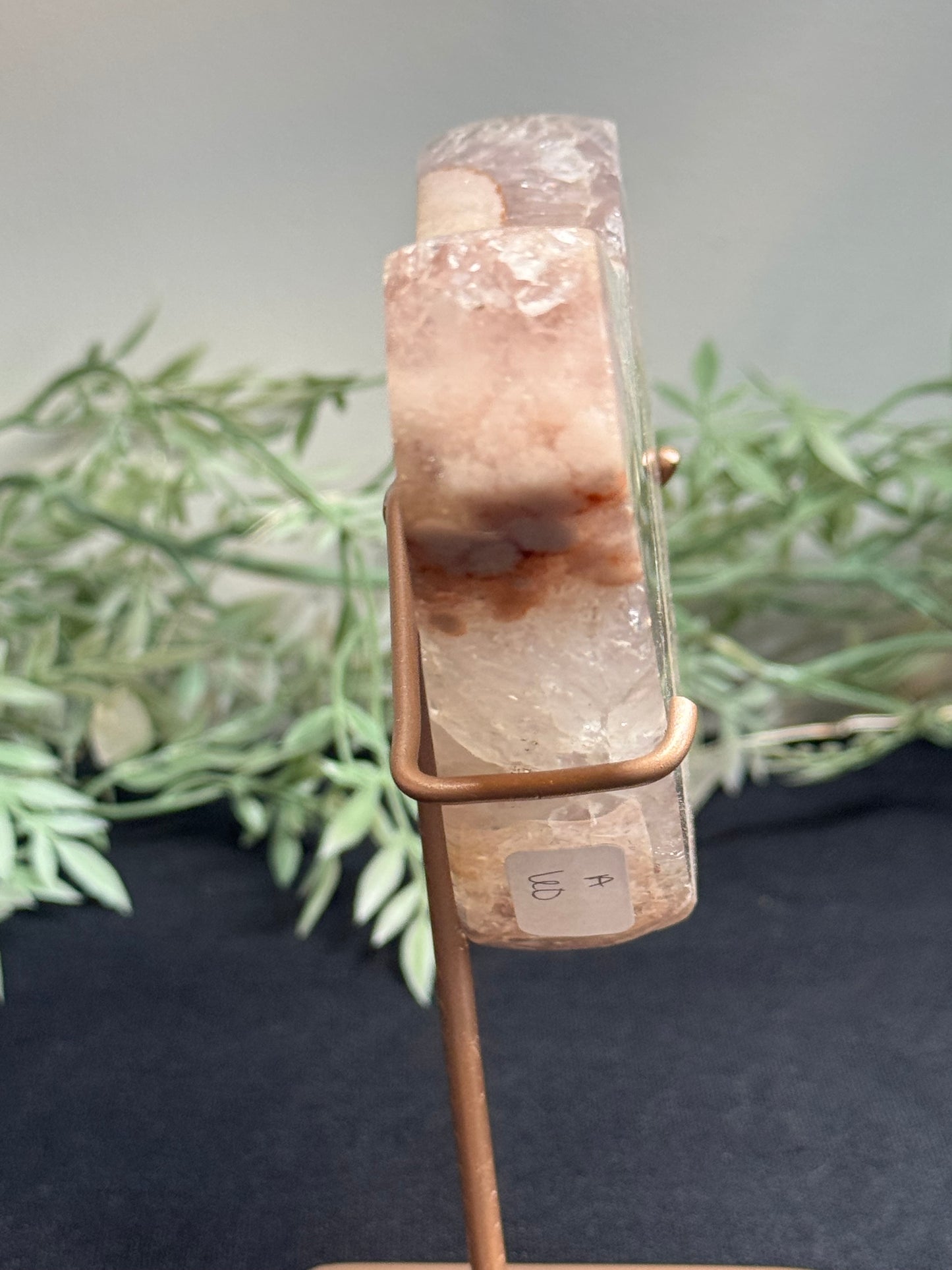 Pink amethyst bird with stand - appears repaired