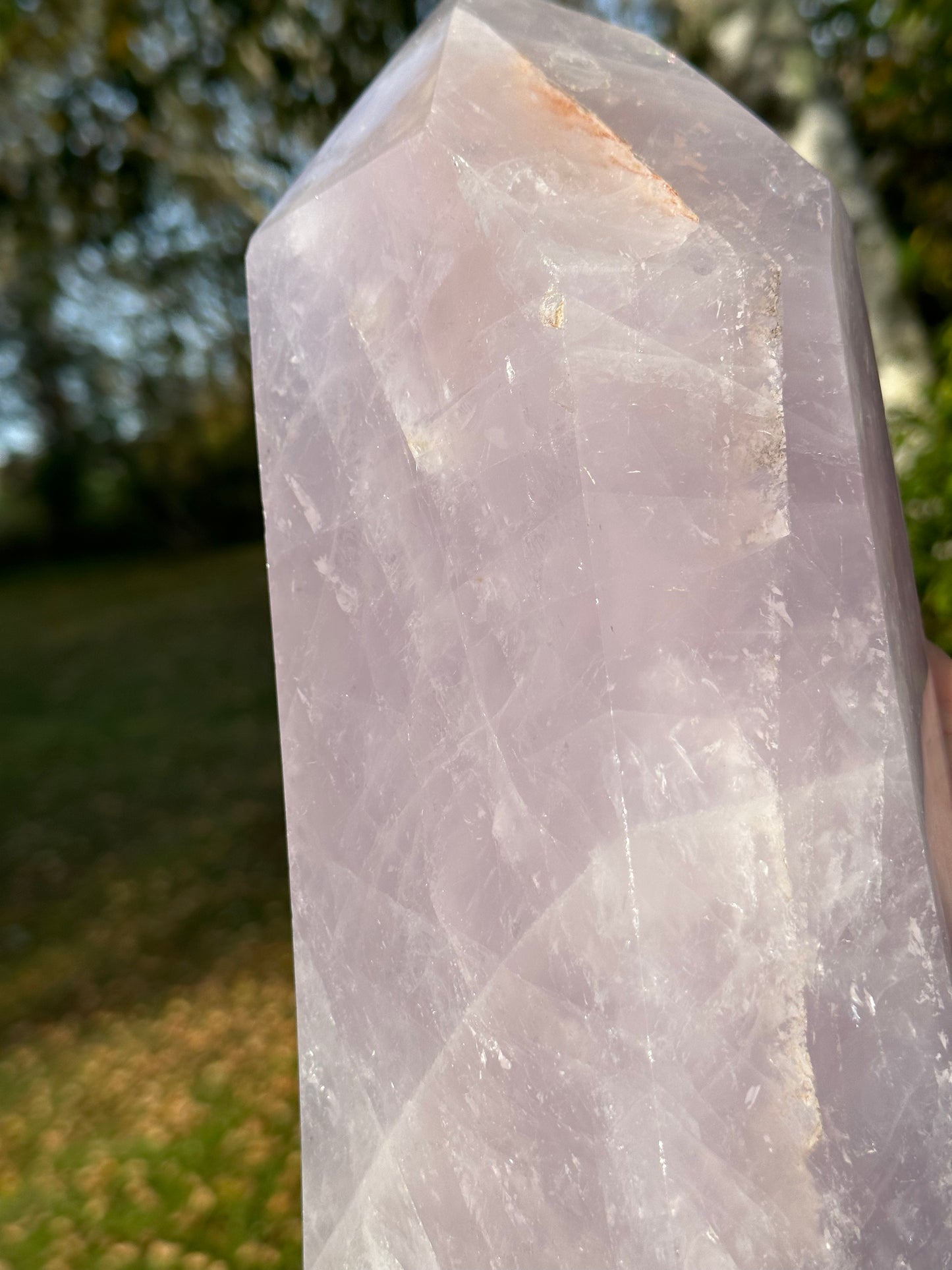 XXL Lavender Rose Quartz Tower