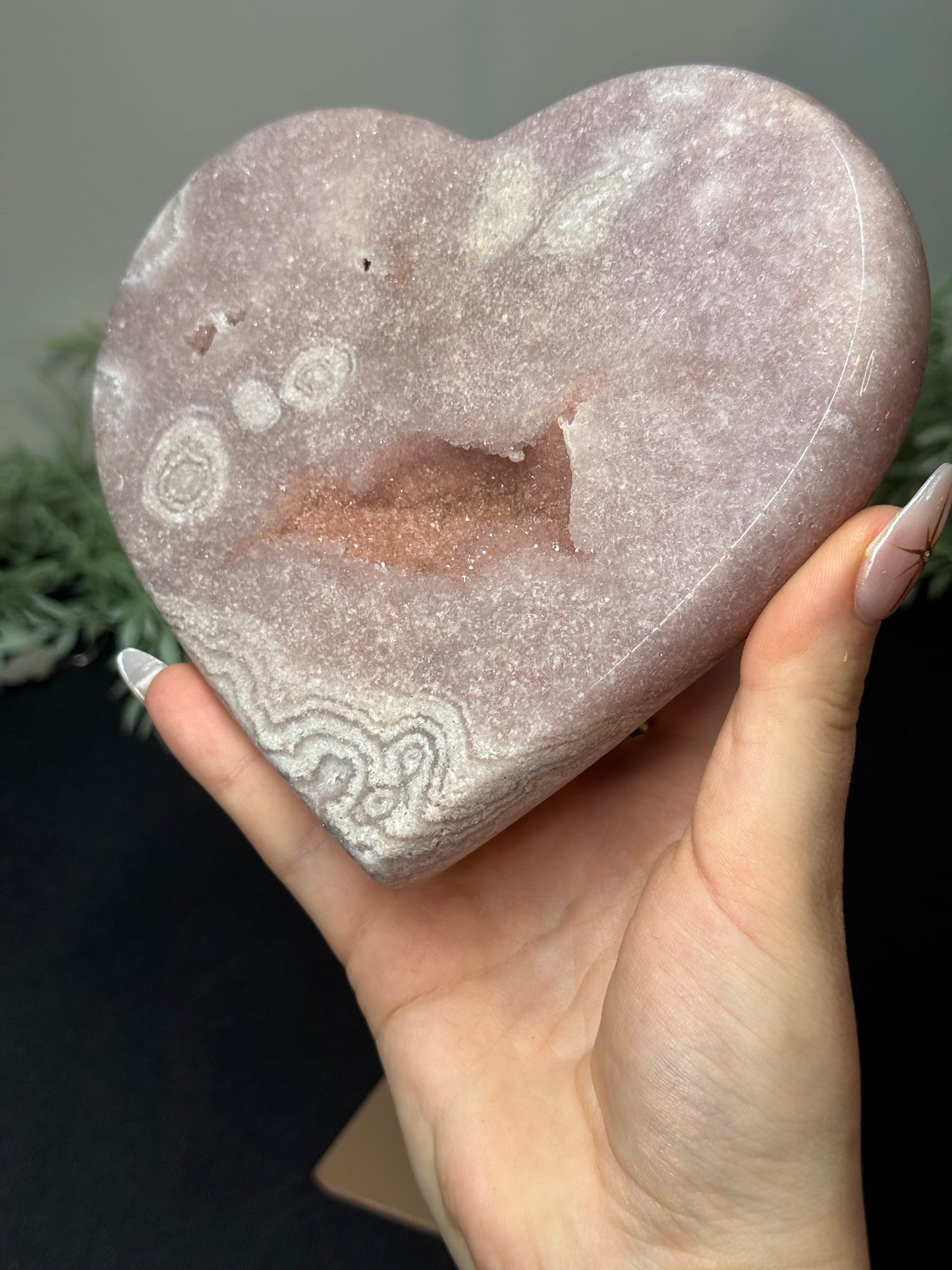 Pink amethyst heart