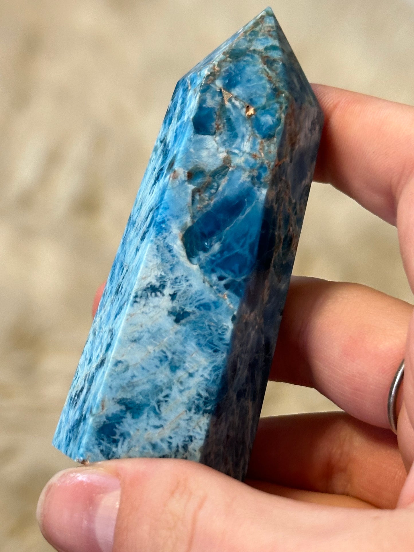 Blue apatite tower E - low color