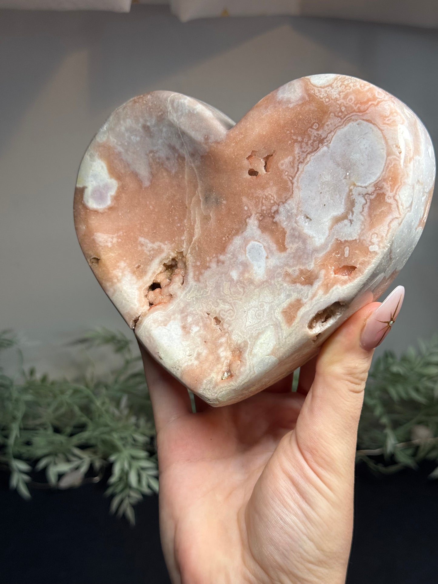 Pink amethyst heart bowl