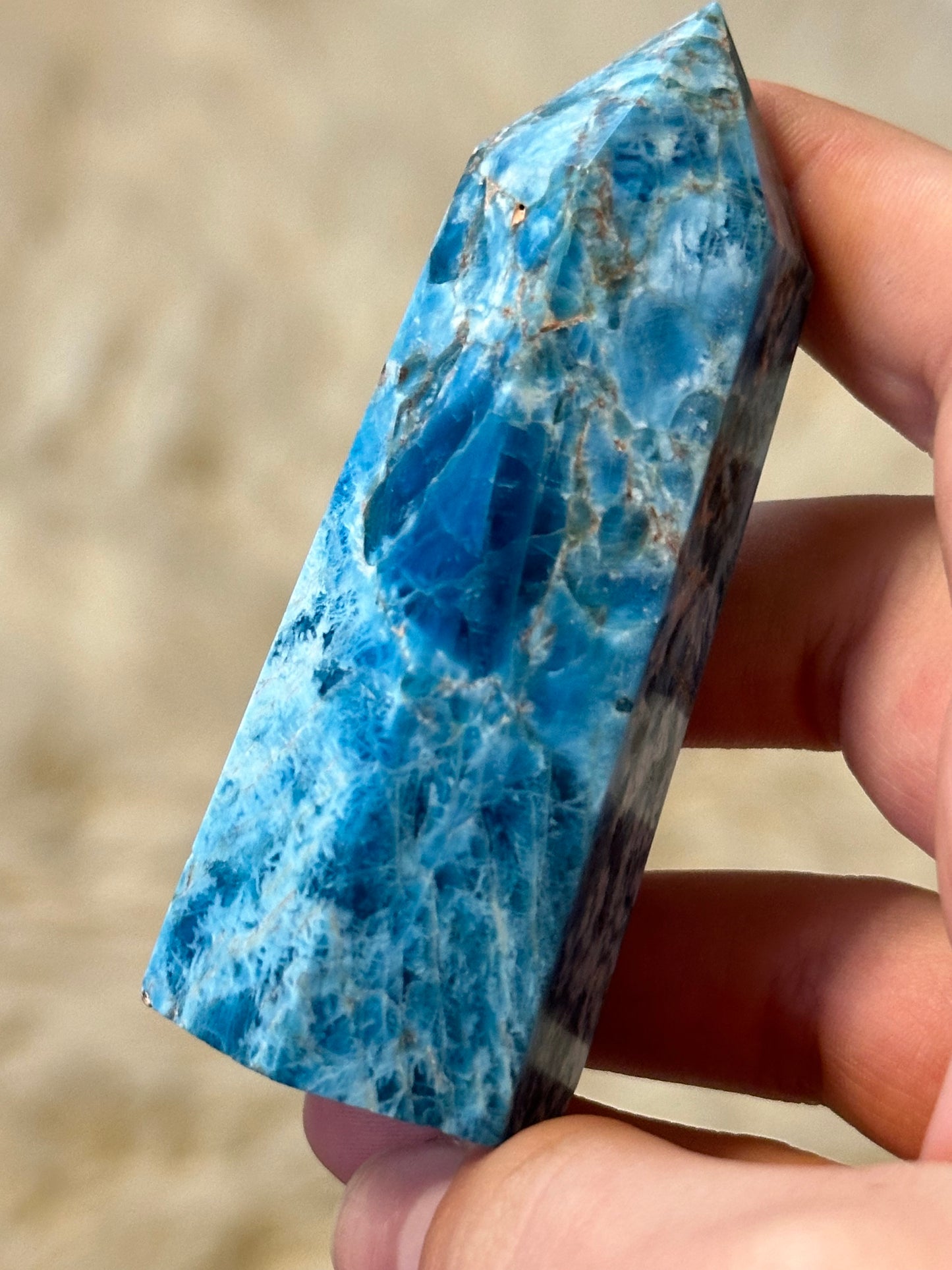 Blue apatite tower E - low color