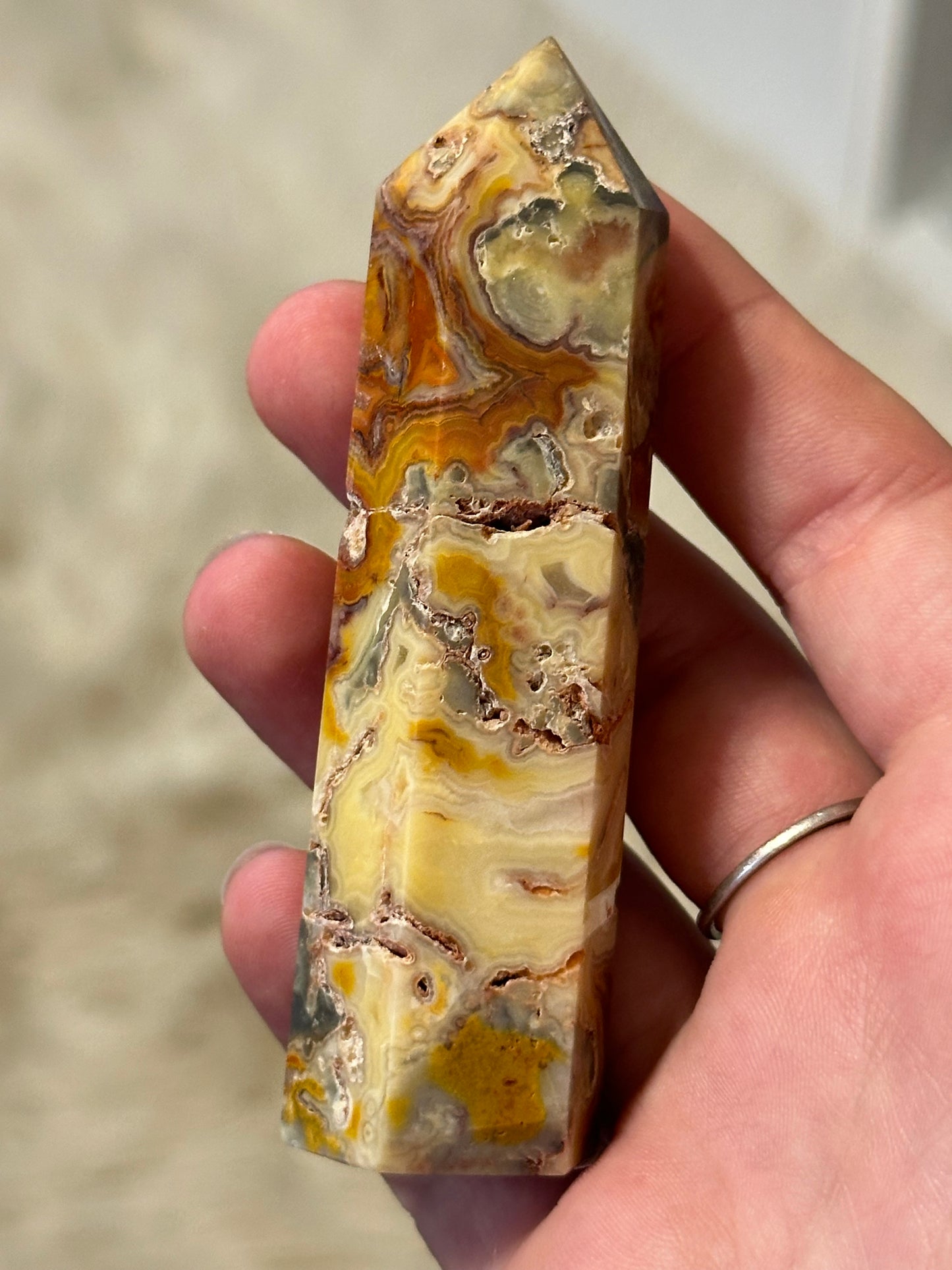 Crazy lace agate tower