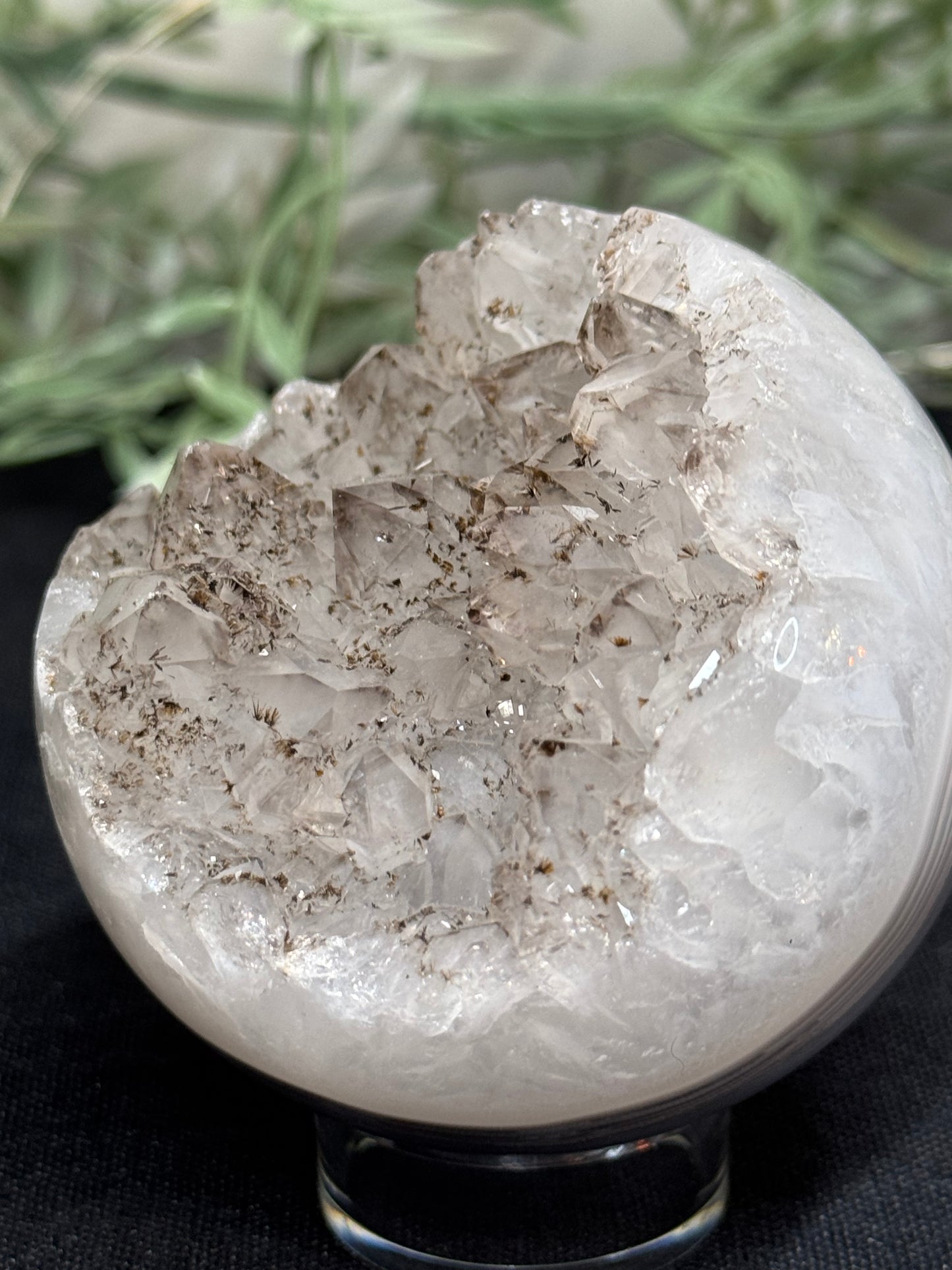 Rutilated agate sphere