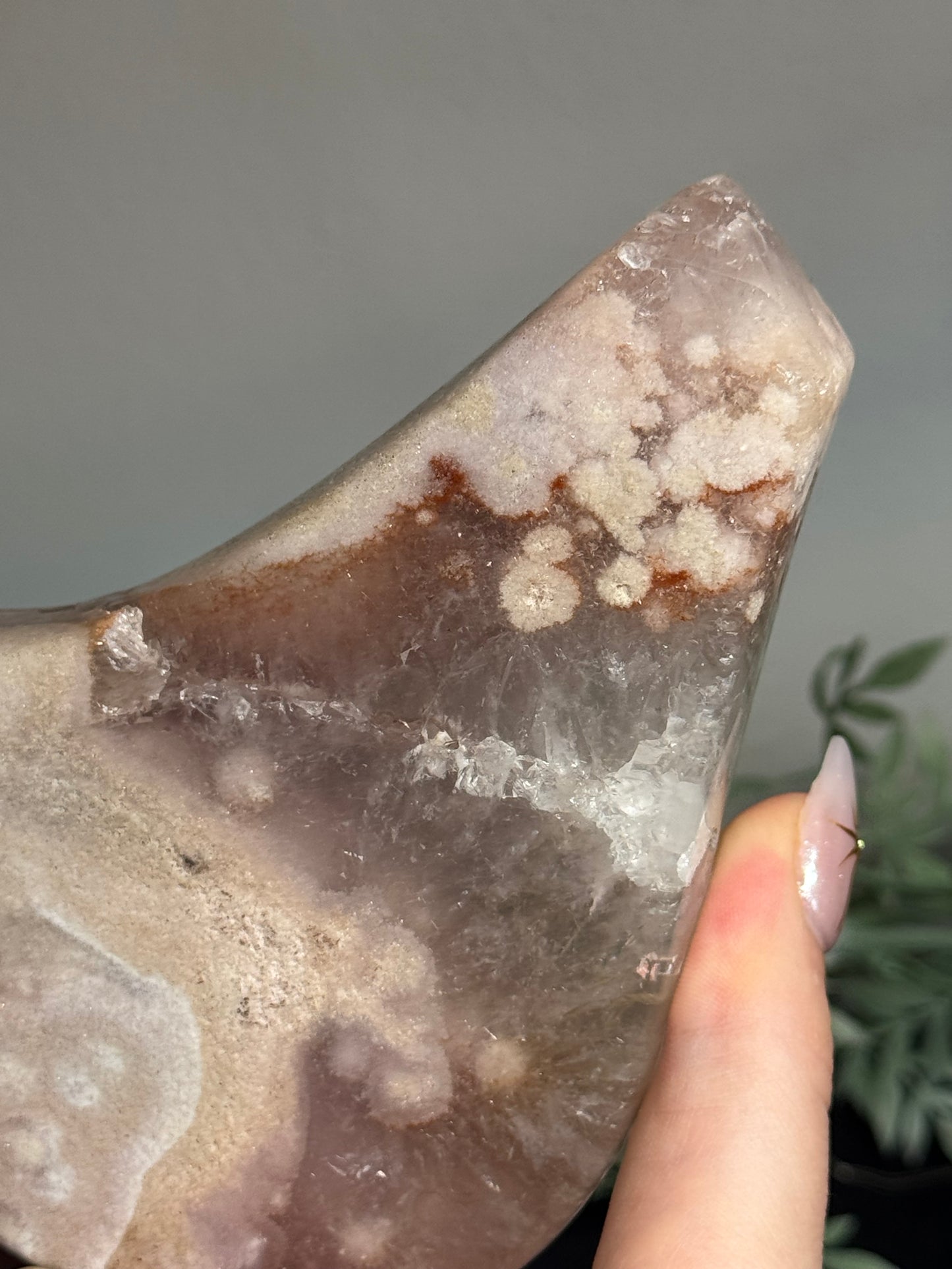Pink amethyst bird with stand - appears repaired