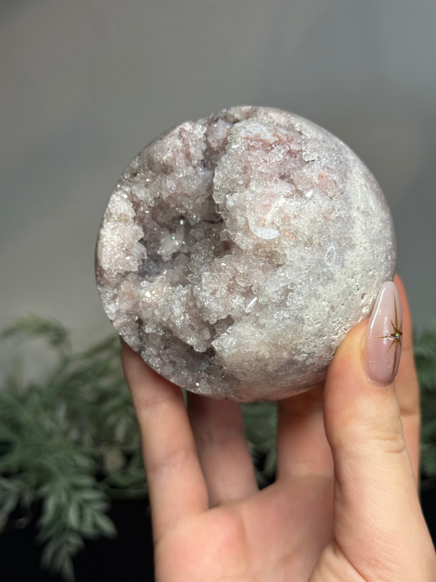 Sparkly Pink amethyst sphere