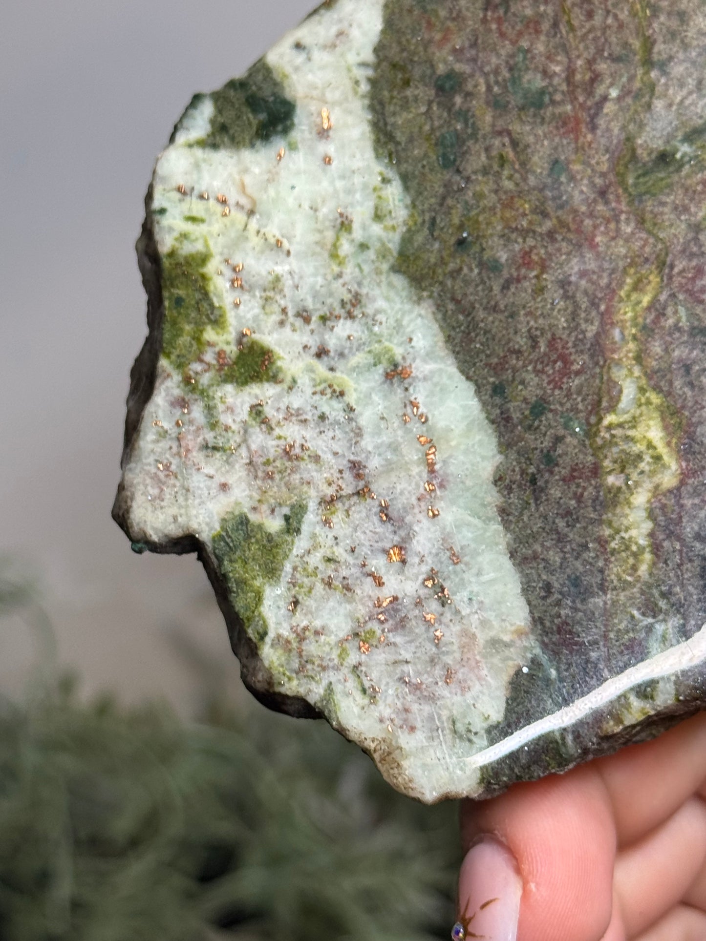 Self standing epidote and copper- Michigan