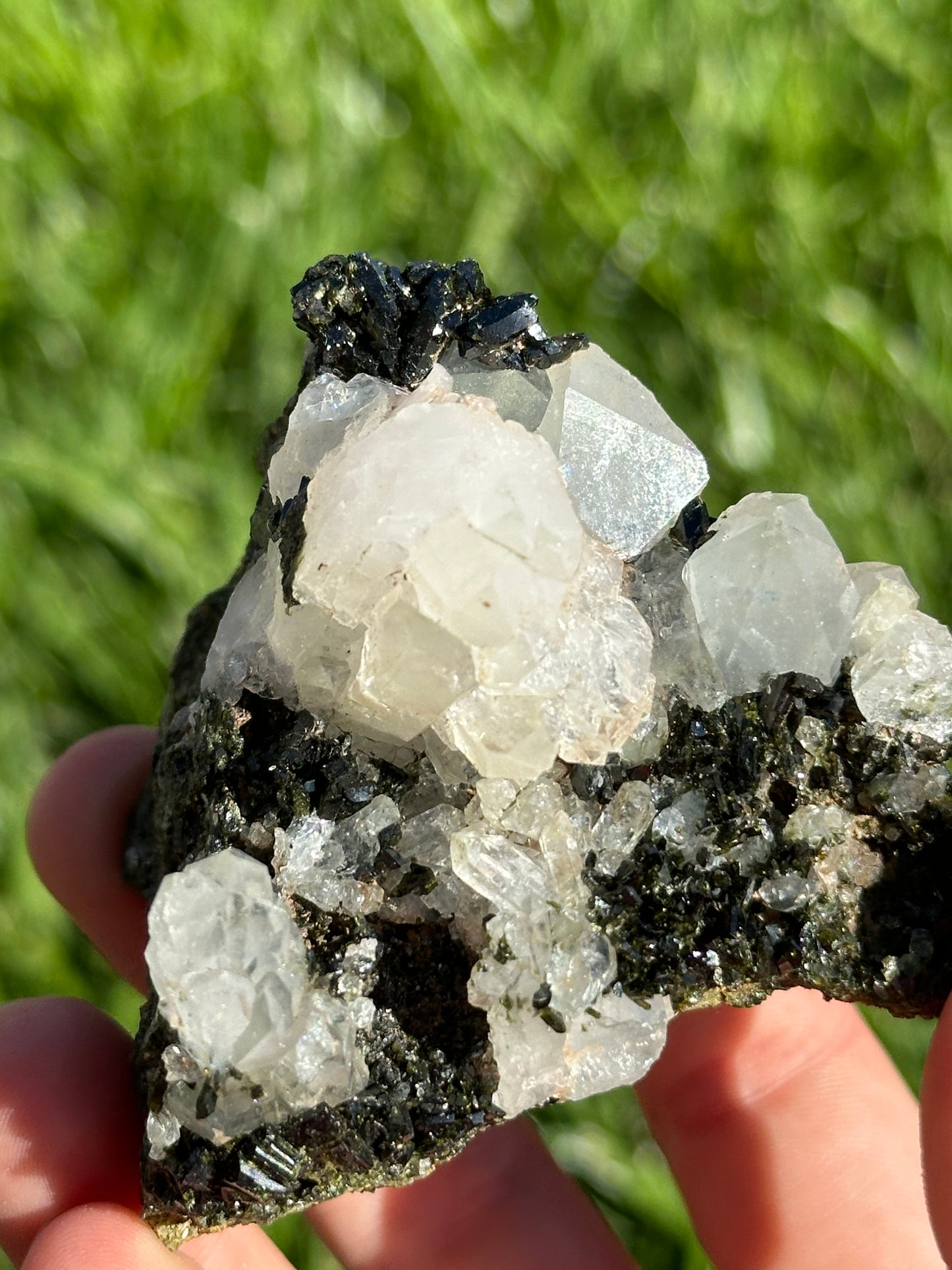 Dark epidote and quartz