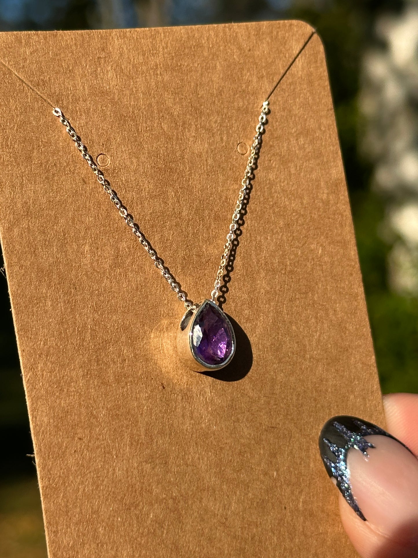Amethyst Necklace - Sterling Silver