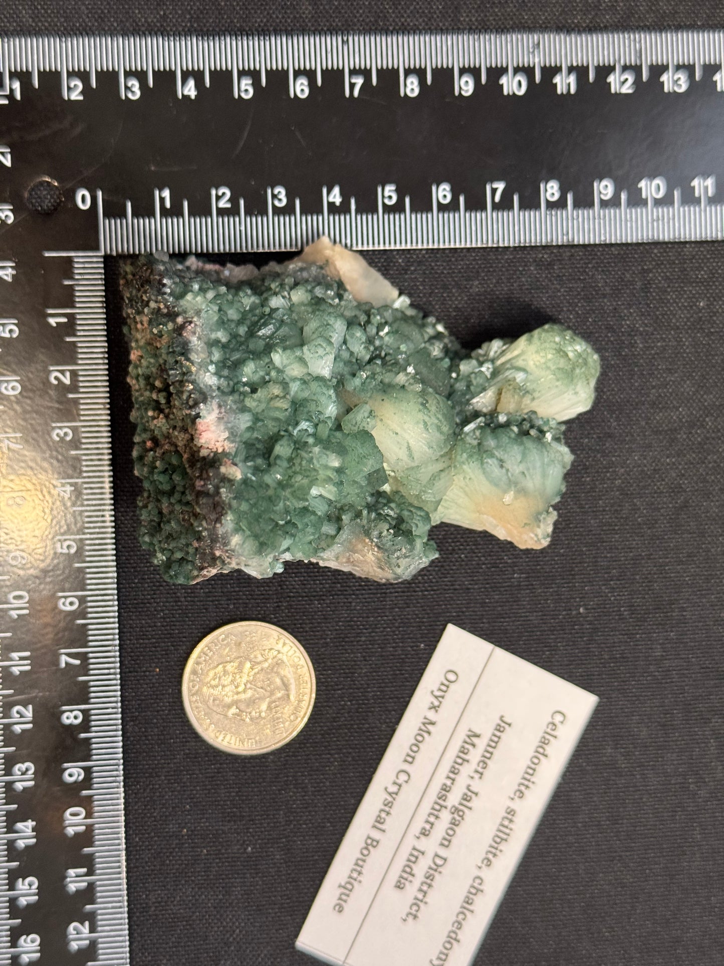Celadonite, Stilbite, Chalcedony - India