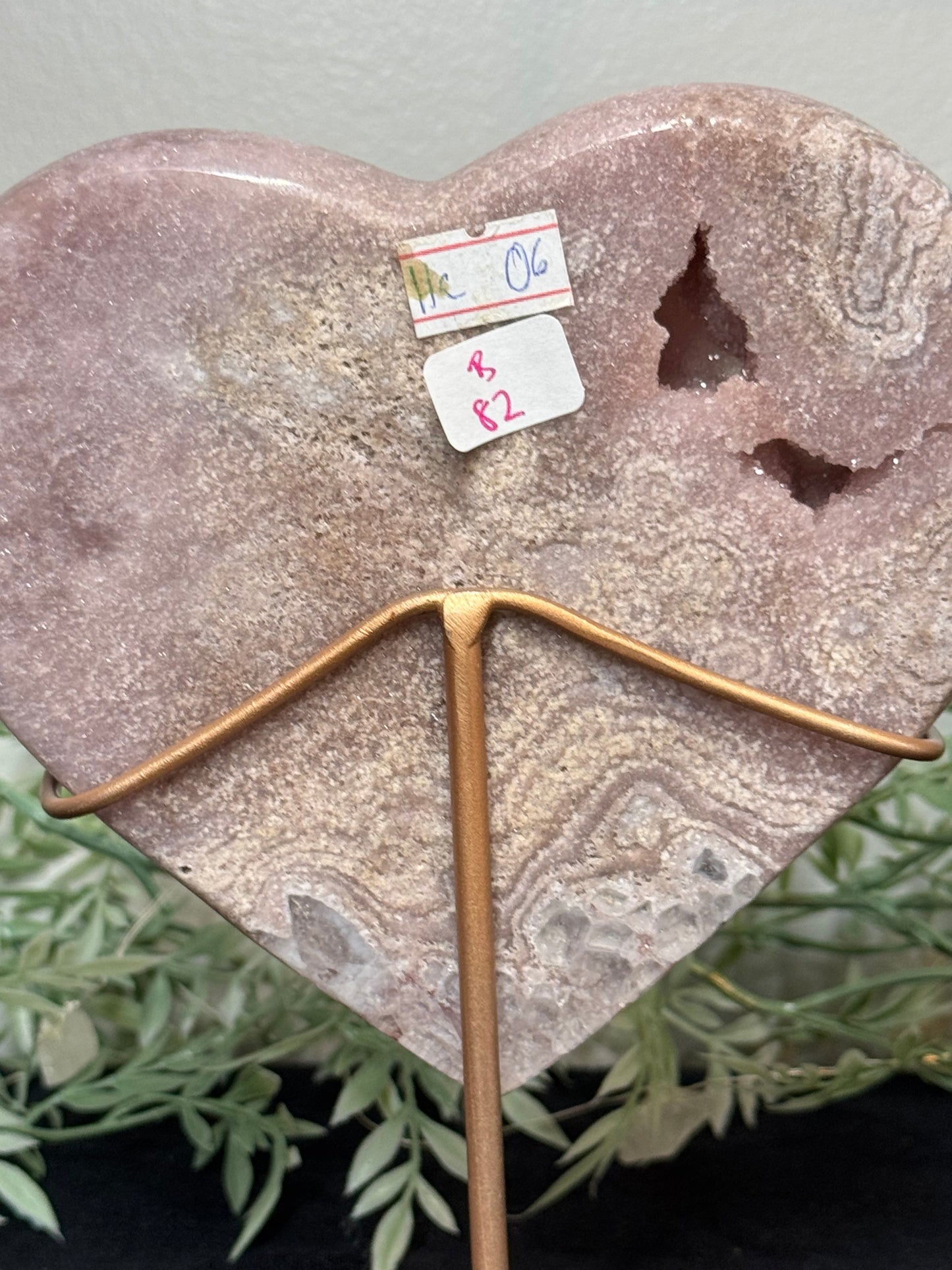 Pink amethyst heart