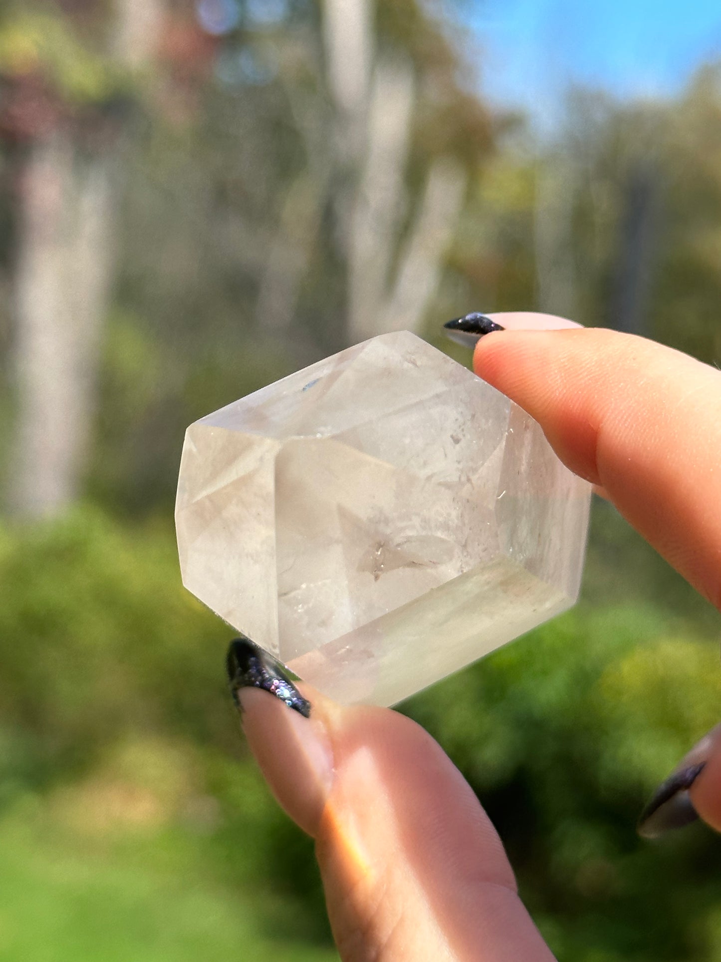 Clear Quartz Tower with Smokey Phantoms