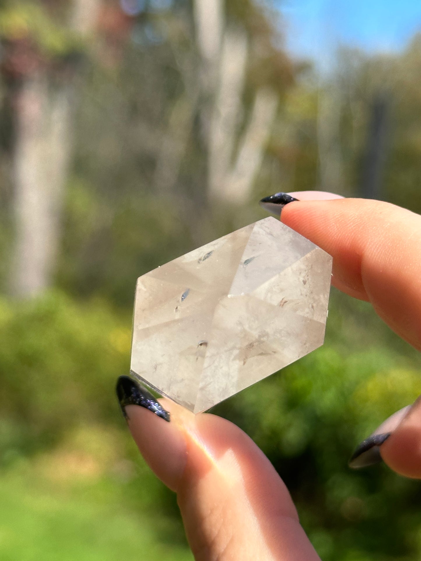 Clear Quartz Tower with Smokey Phantoms