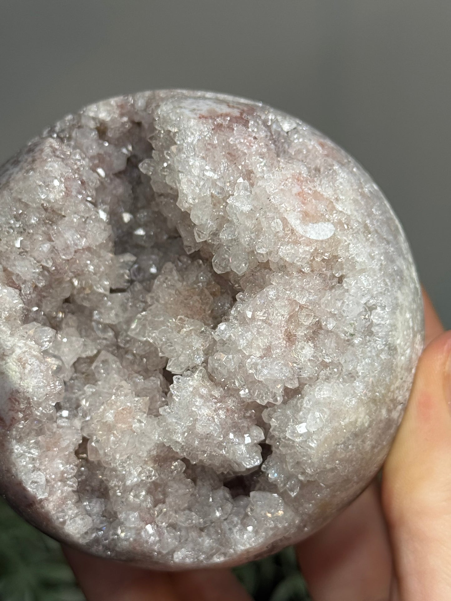 Sparkly Pink amethyst sphere