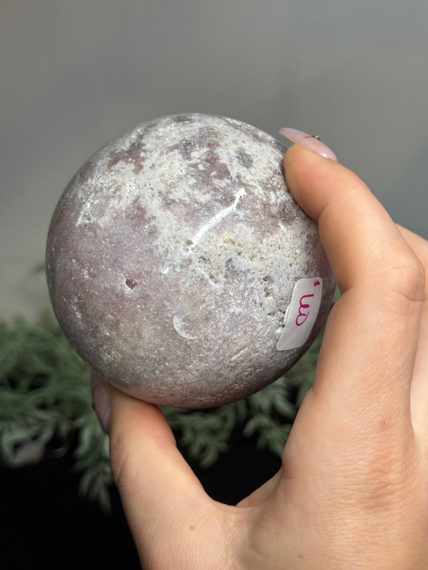 Sparkly Pink amethyst sphere