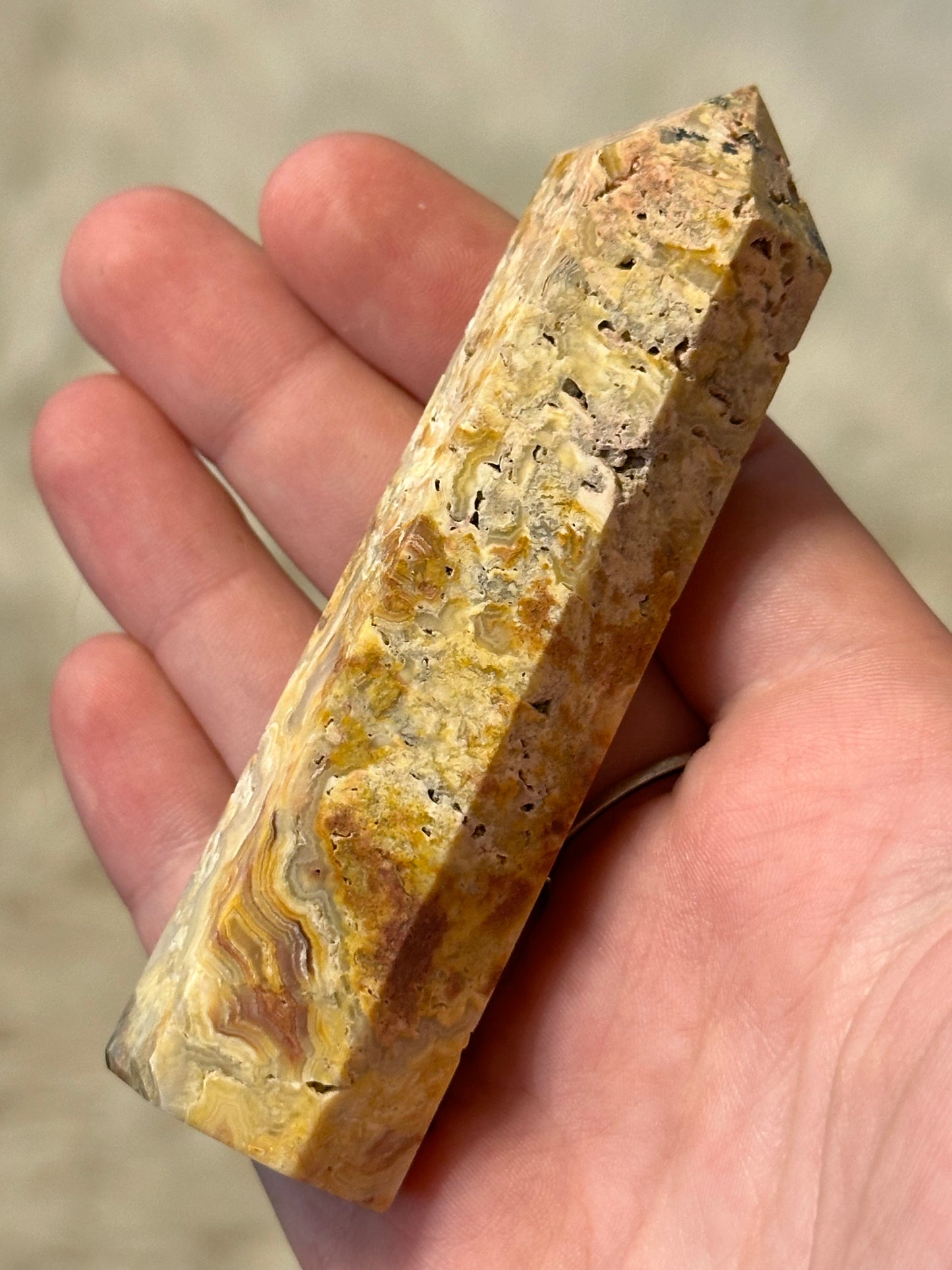 Crazy lace agate tower