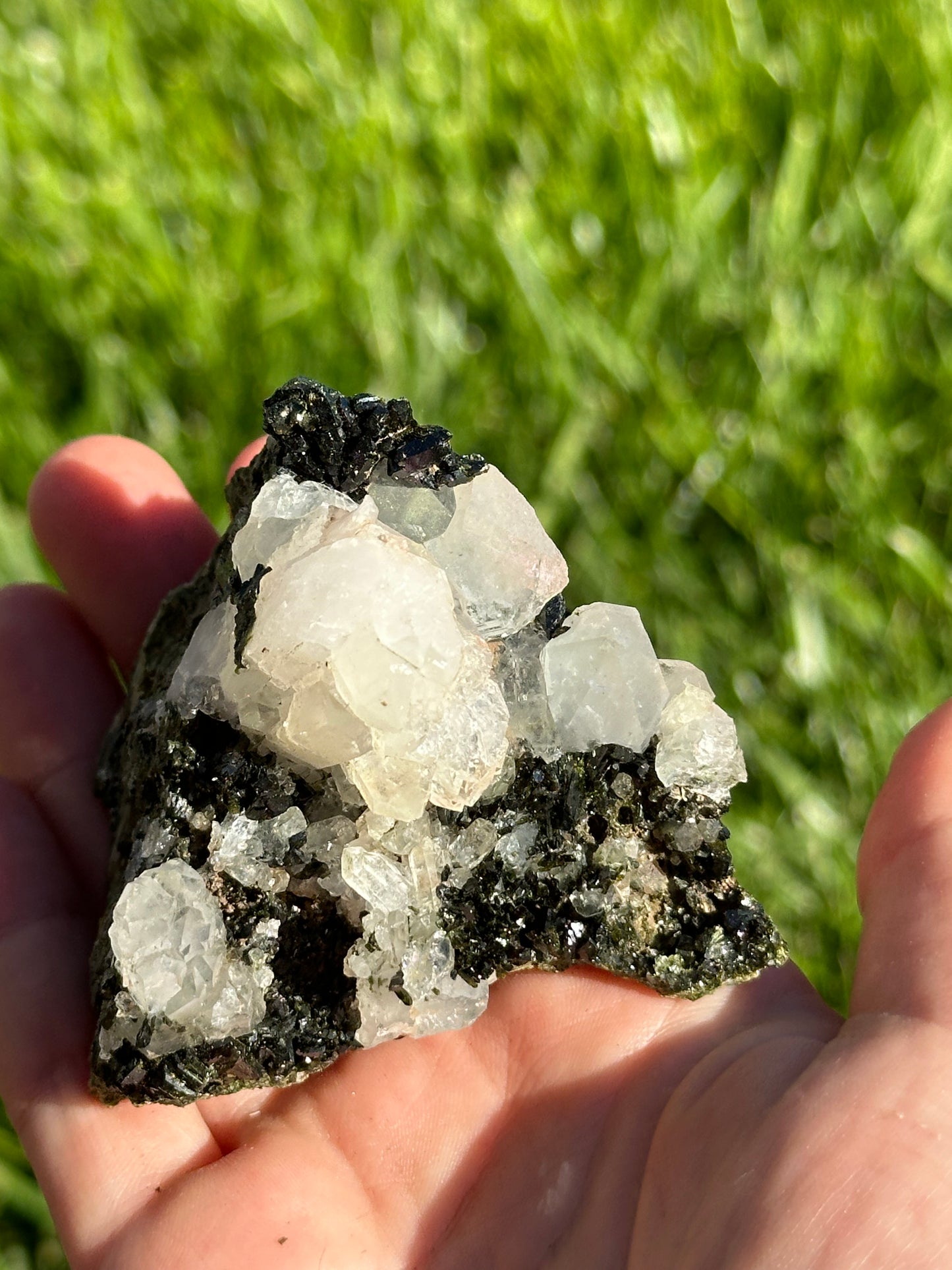 Dark epidote and quartz