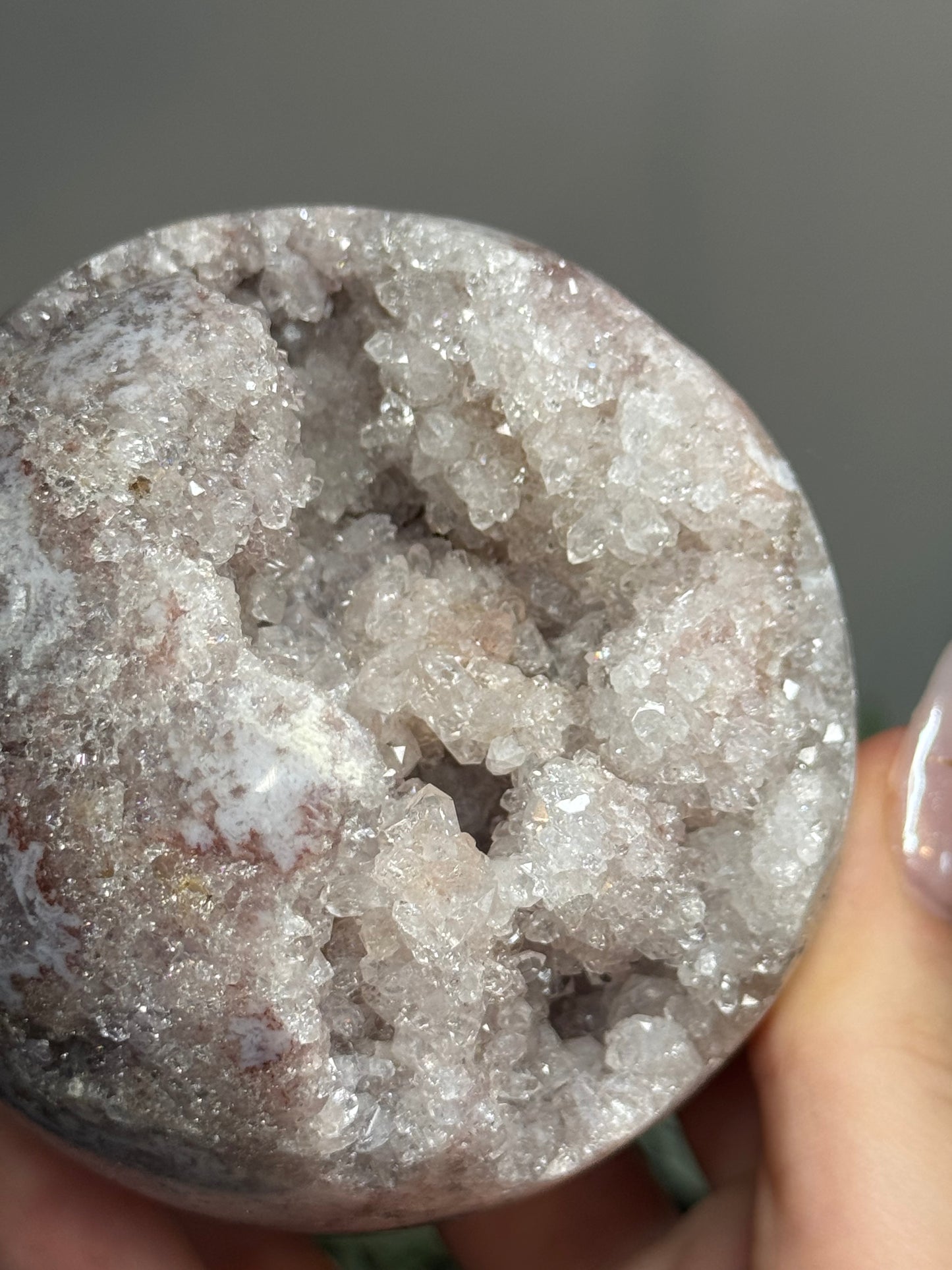 Sparkly Pink amethyst sphere