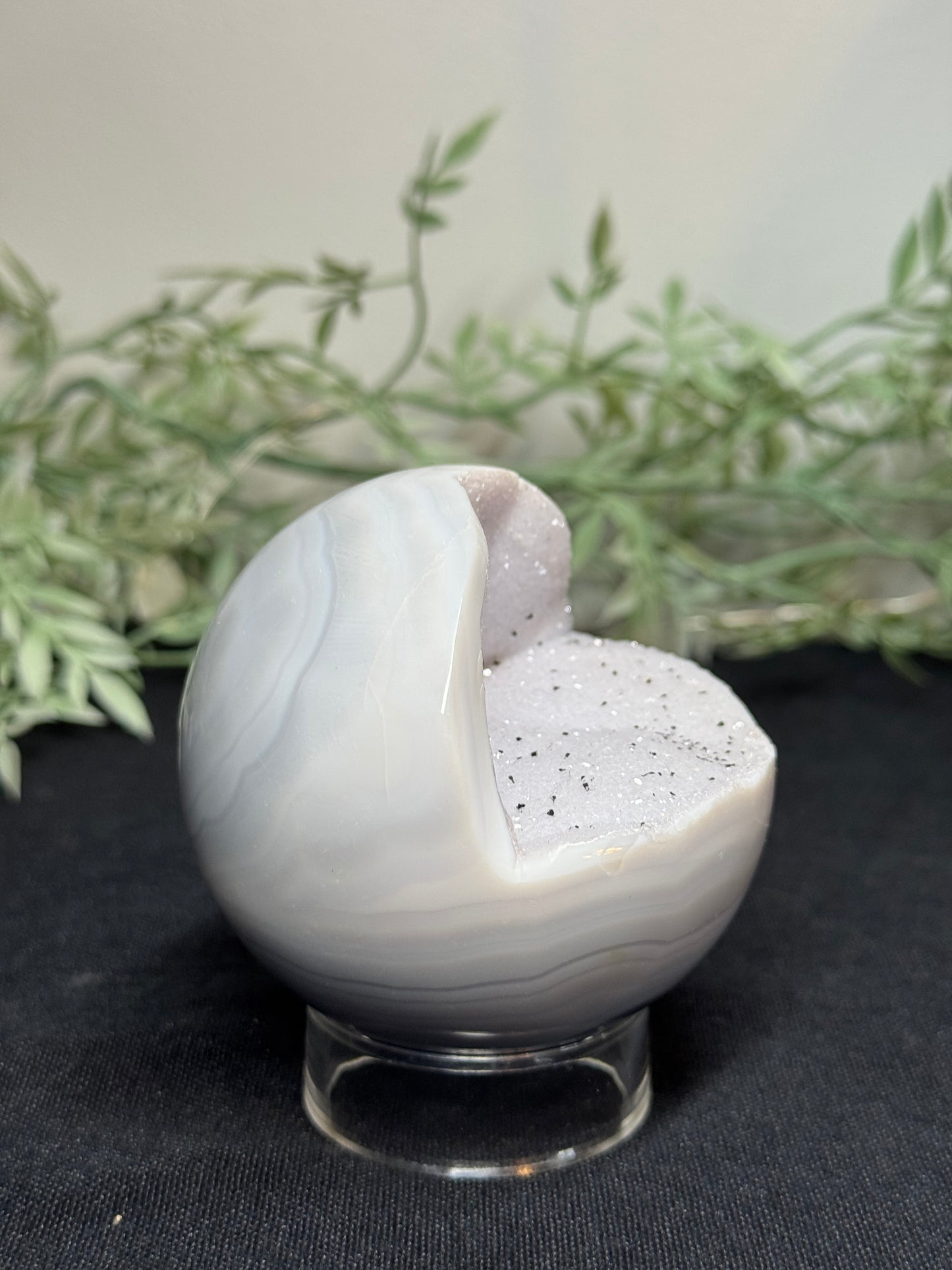 Agate sphere with moss agate