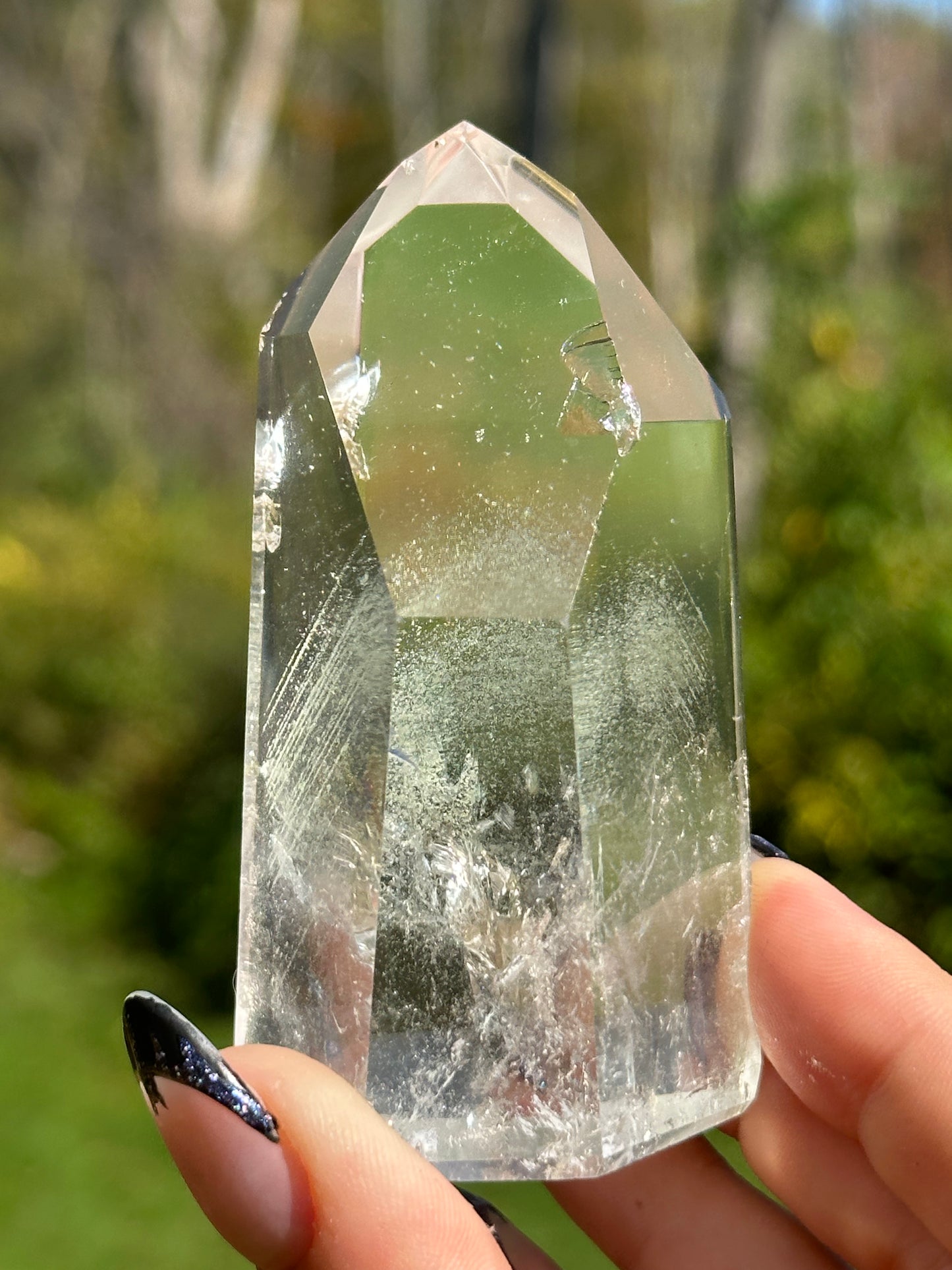 Quartz Tower with green chlorite phantoms