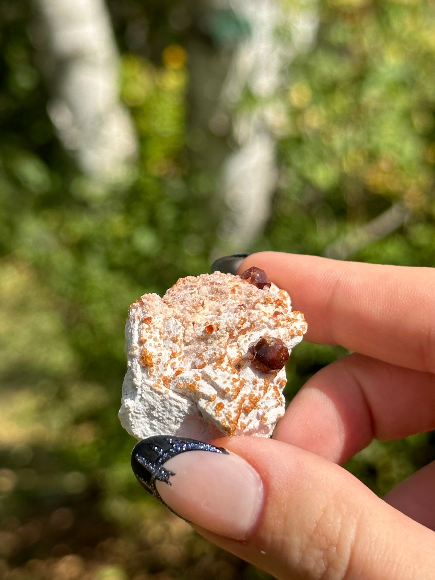 Spessartine Garnet on Feldspar