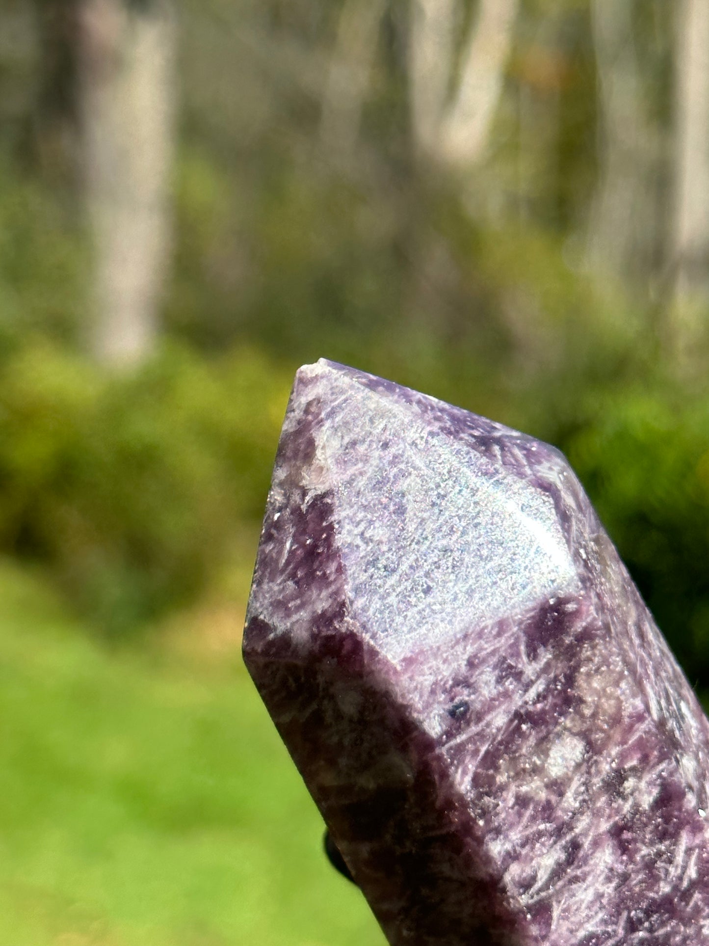 Lepidolite with Smokey Quartz Tower
