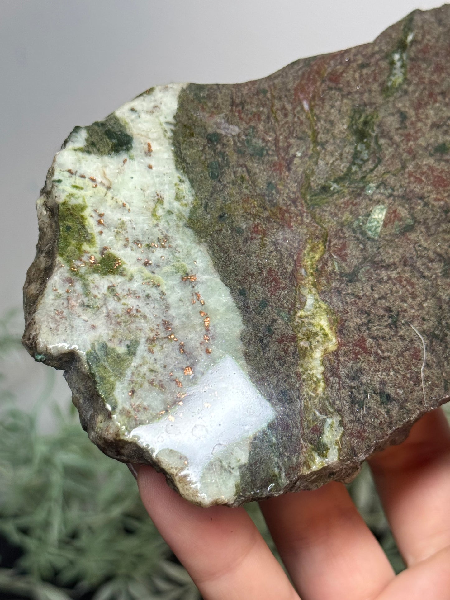 Self standing epidote and copper- Michigan