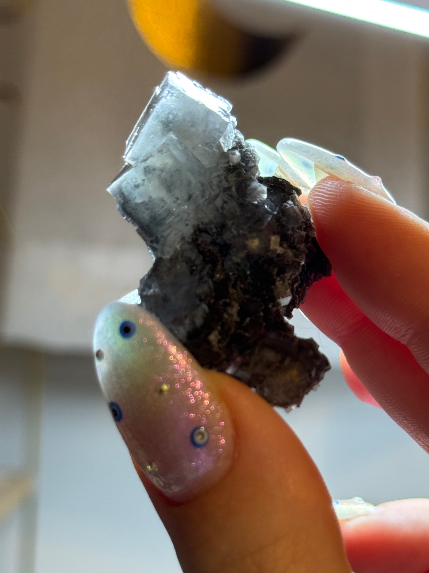 Stibnite included fluorite - Nevada