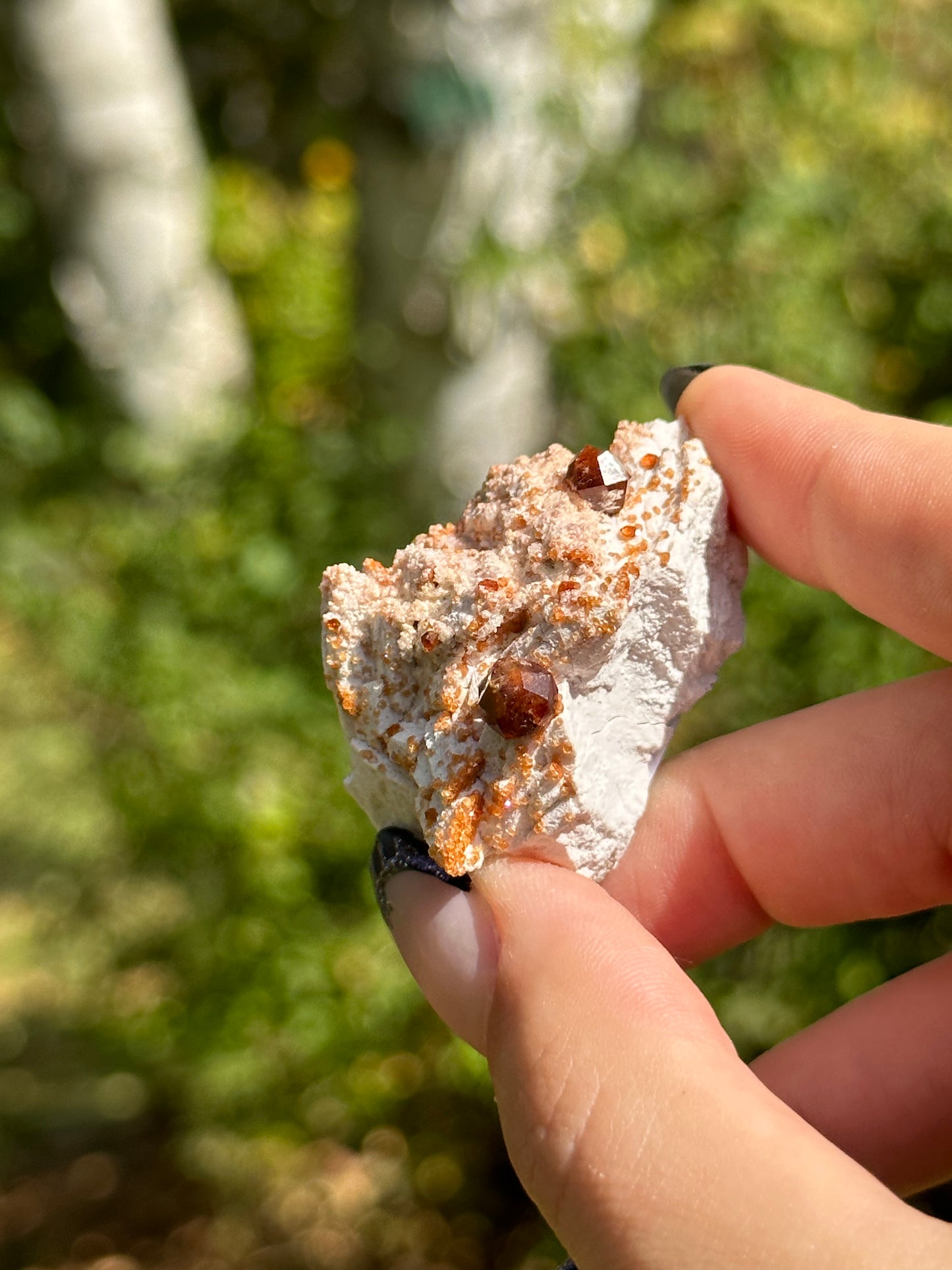 Spessartine Garnet on Feldspar