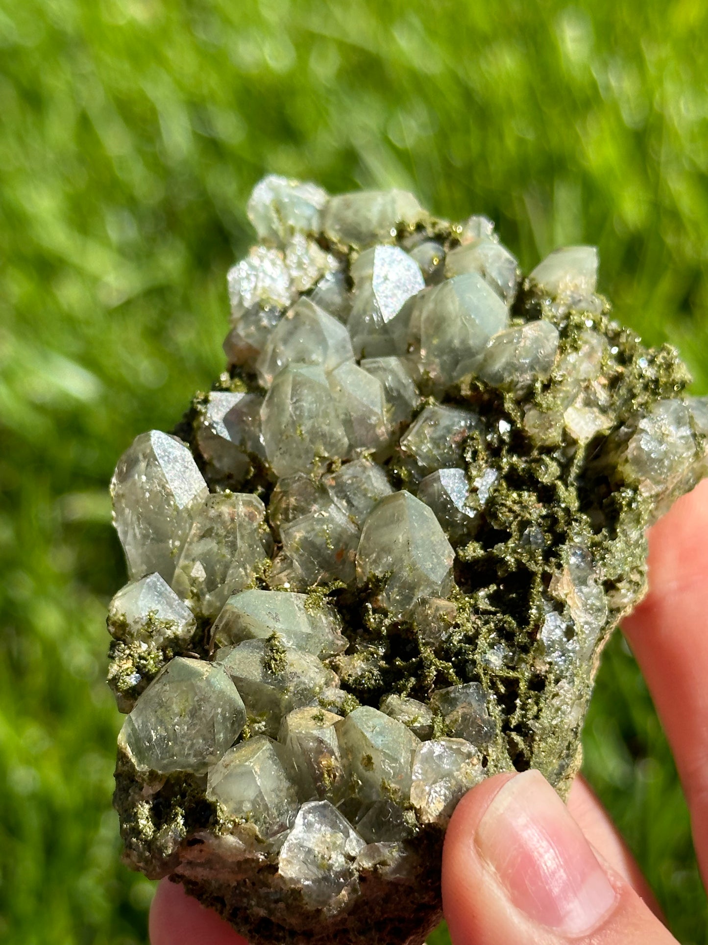 Phantom epidote and quartz