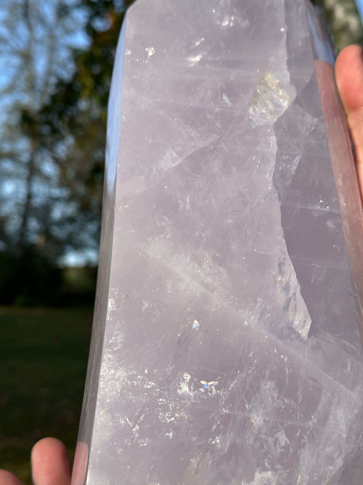 XXL Lavender Rose Quartz Tower