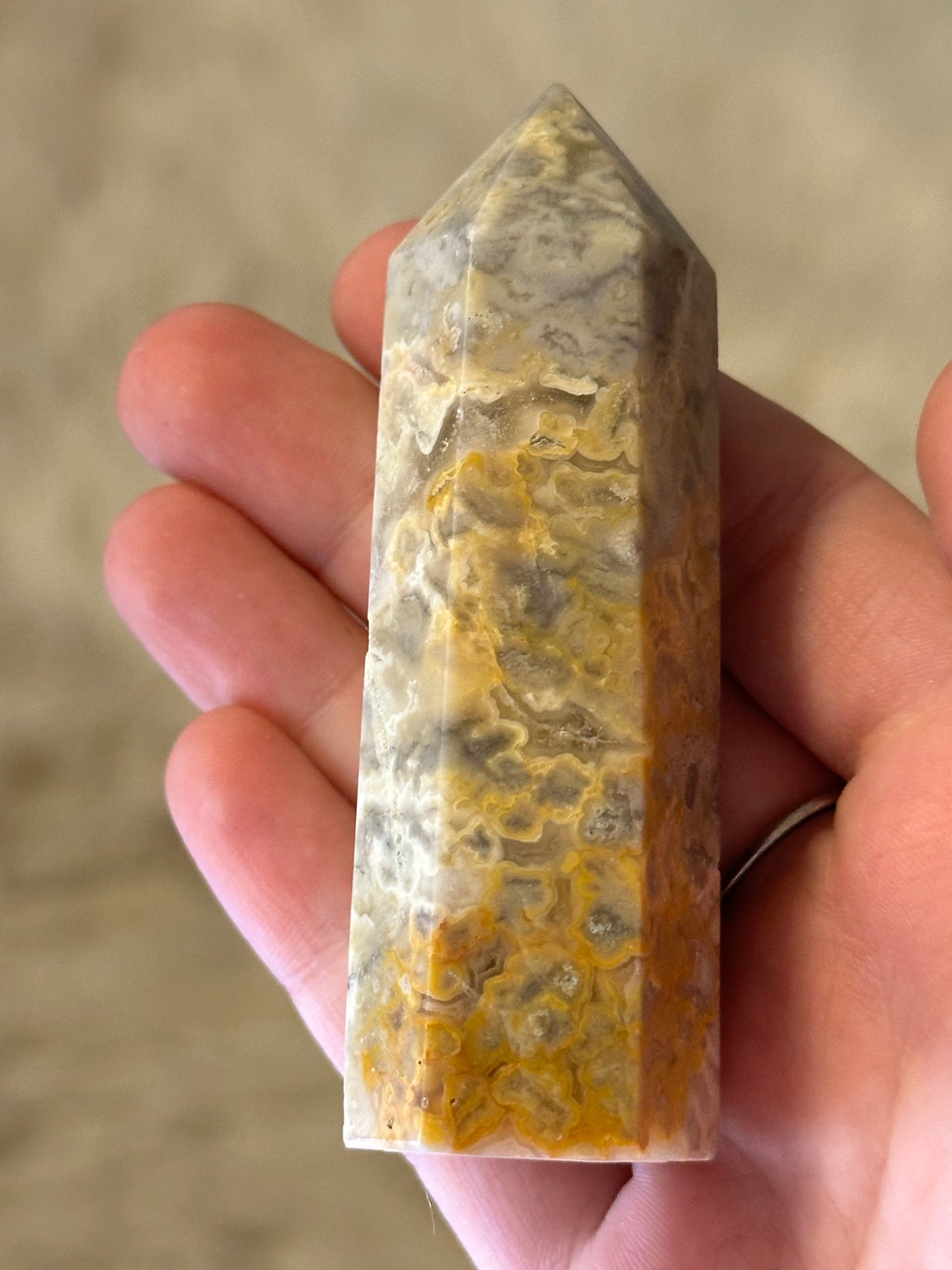 Crazy lace agate tower
