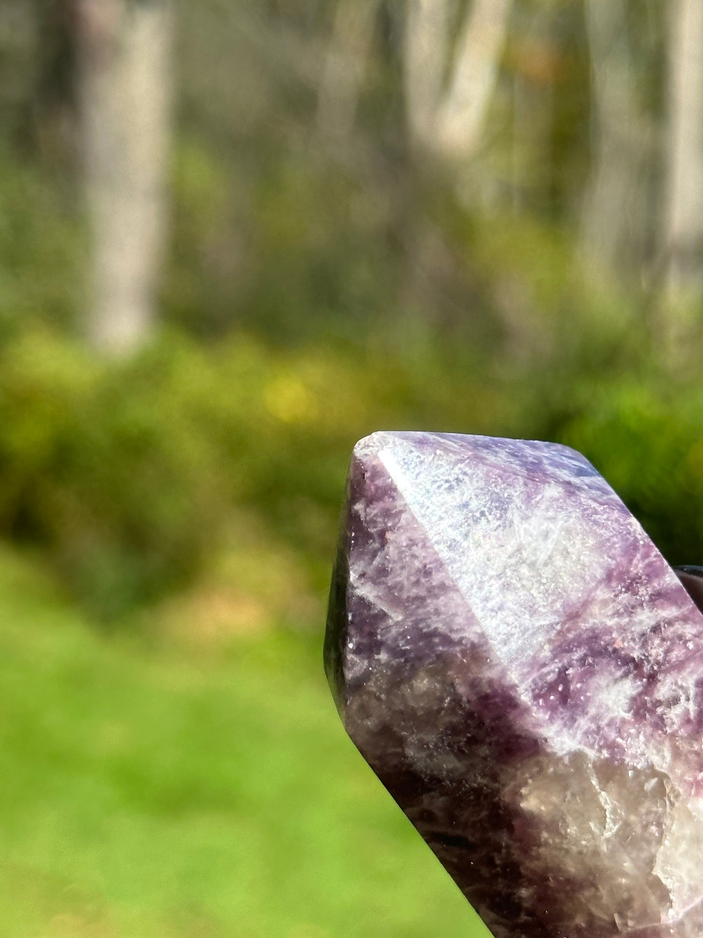 Lepidolite with Smokey Quartz Tower