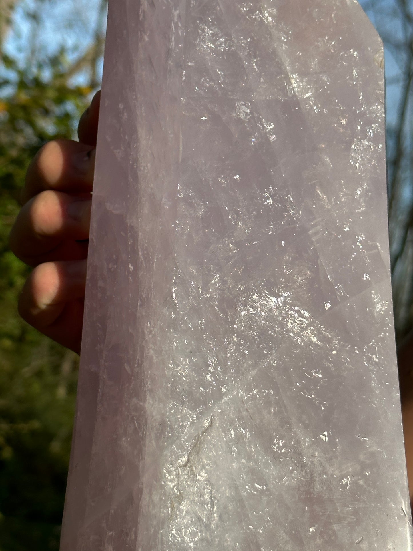 XXL Lavender Rose Quartz Tower